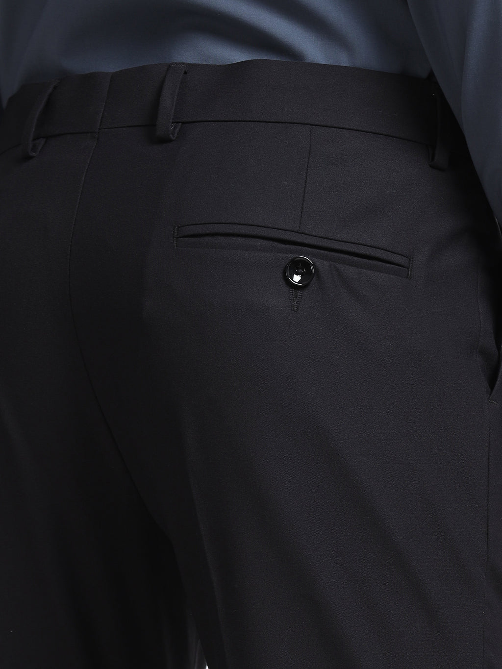 BLACK 4 WAY STRETCH VISCOSE BLEND FORMAL PANT