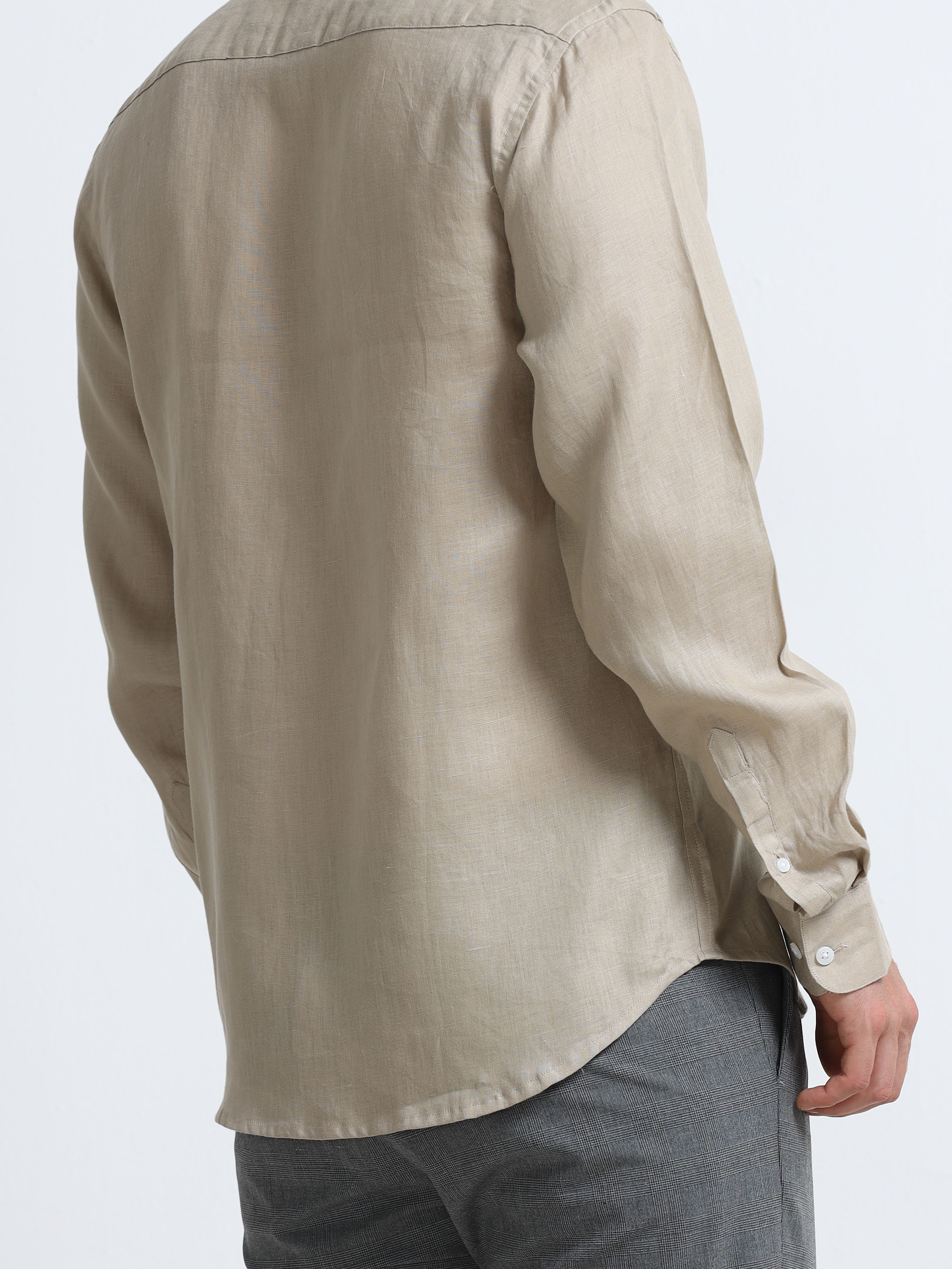 Sahara Sand Linen Solid Shirt