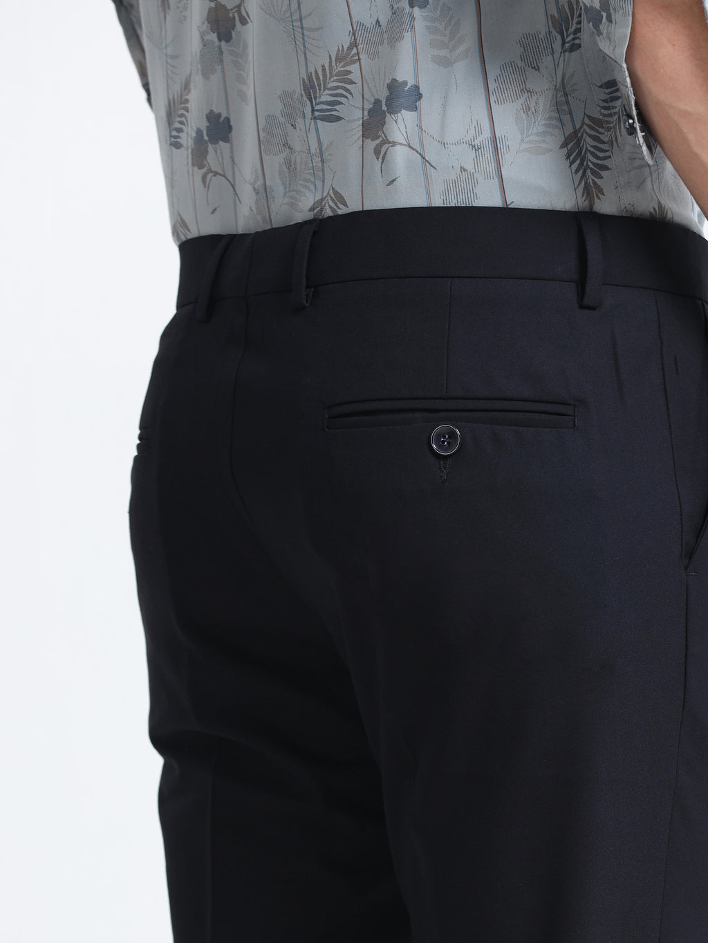 INK BLUE 4 WAY STRETCH VISCOSE BLEND FORMAL PANT
