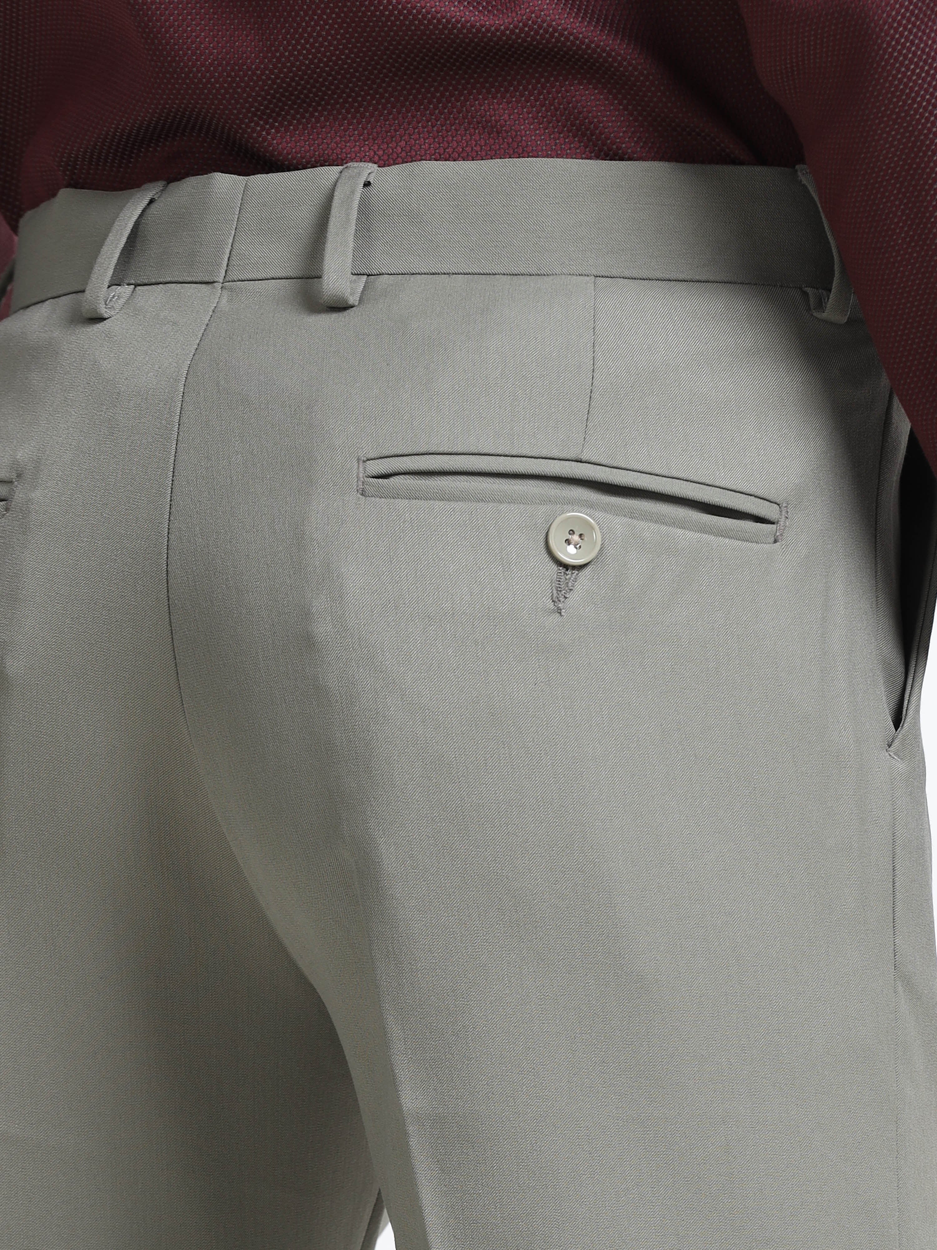 WARM GREY 4 WAY STRETCH VISCOSE BLEND FORMAL PANT