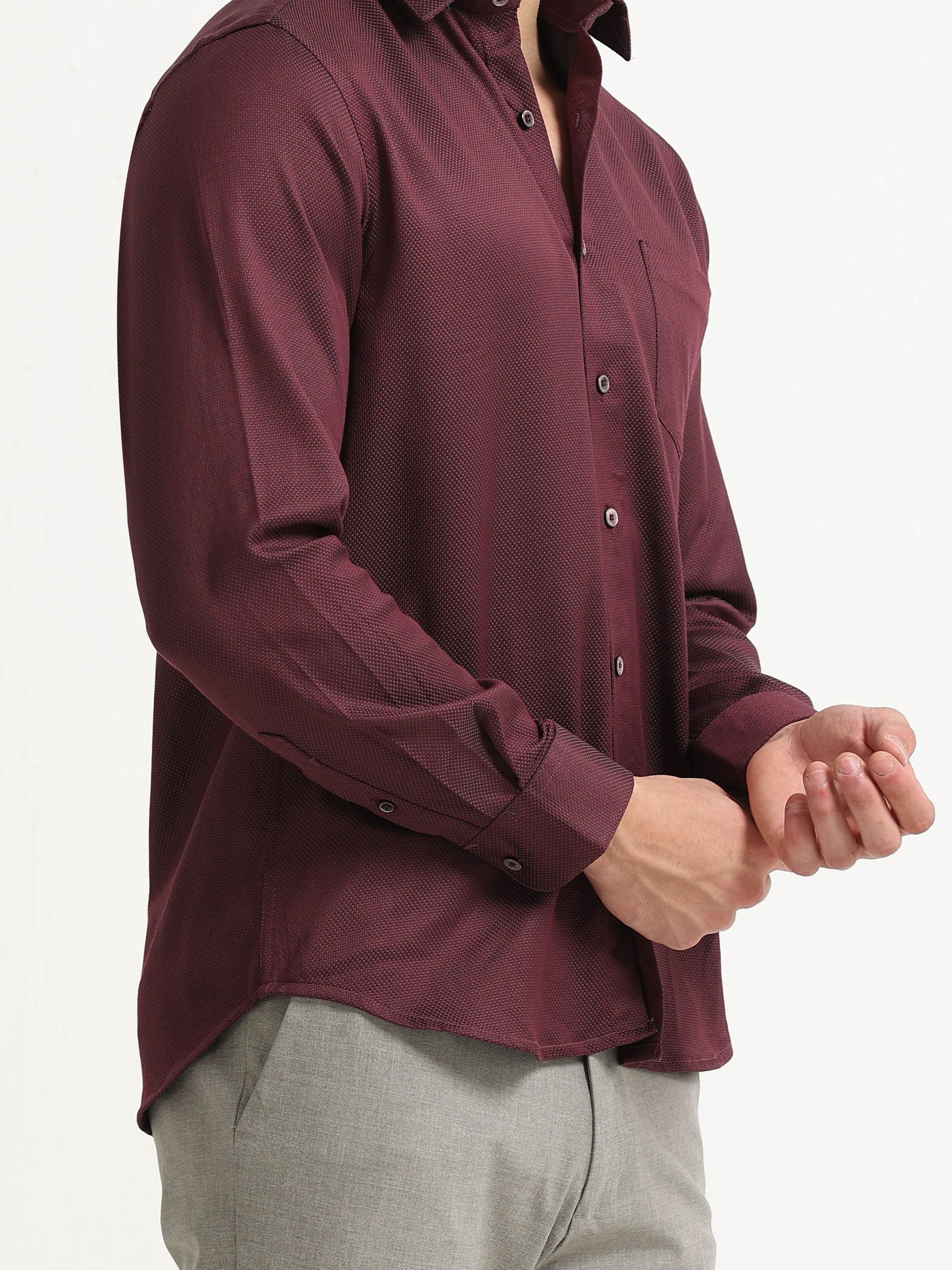 Oxblood Royale Textured Shirt