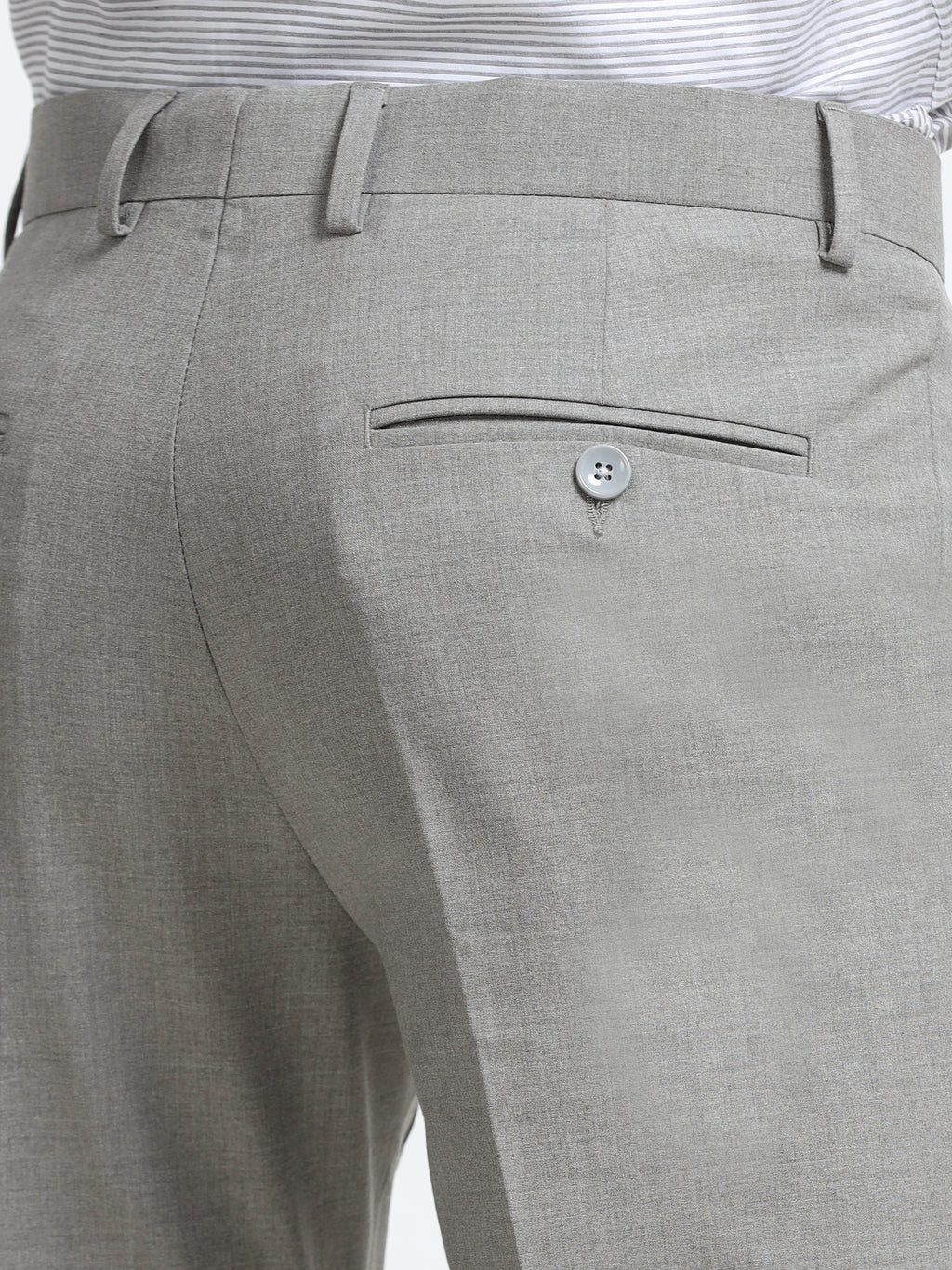 CEMENT GREY 4 WAY STRETCH VISCOSE BLEND FORMAL PANT