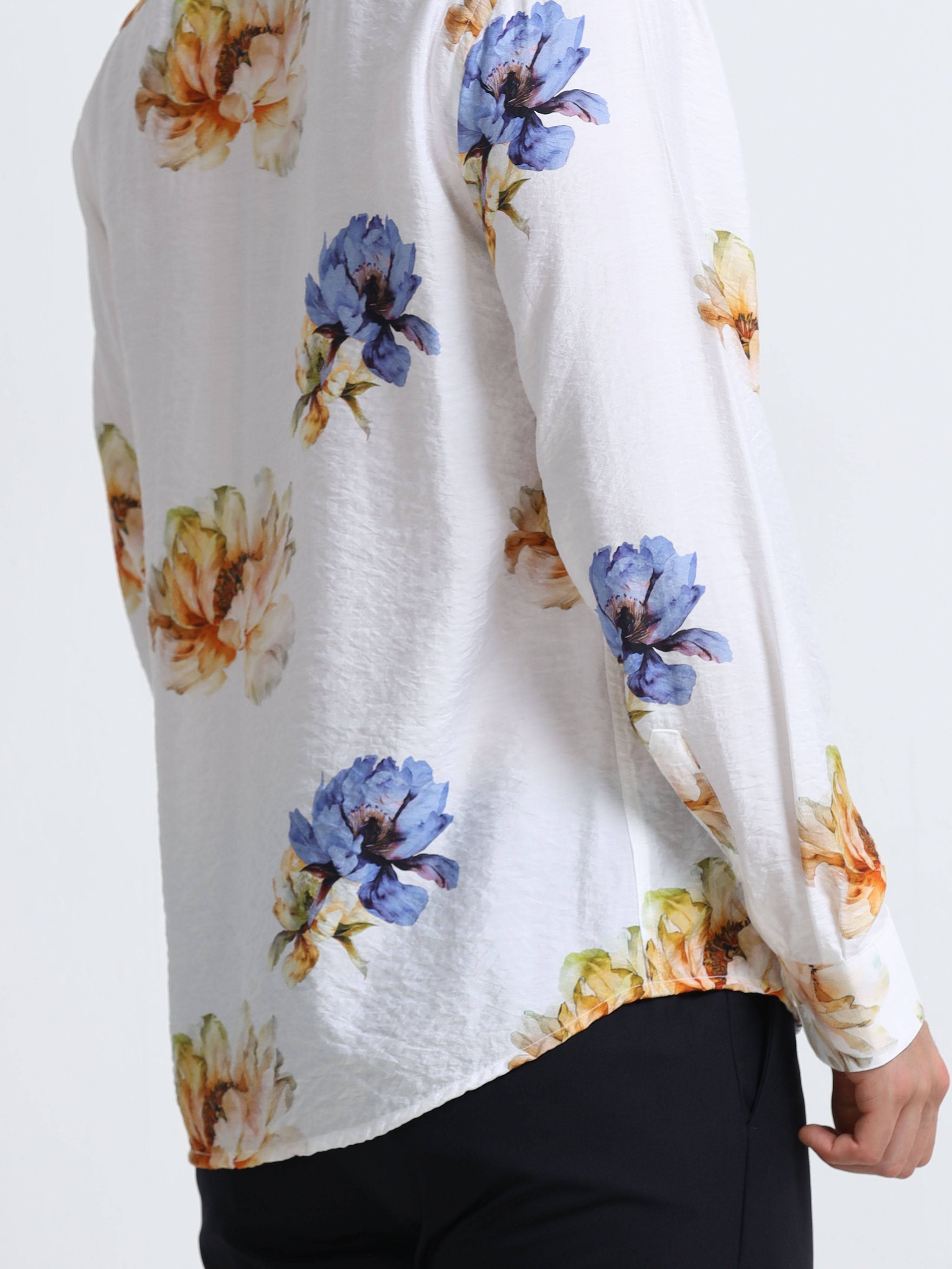 Riviera Bloom Cotton Crinkle Printed Shirt