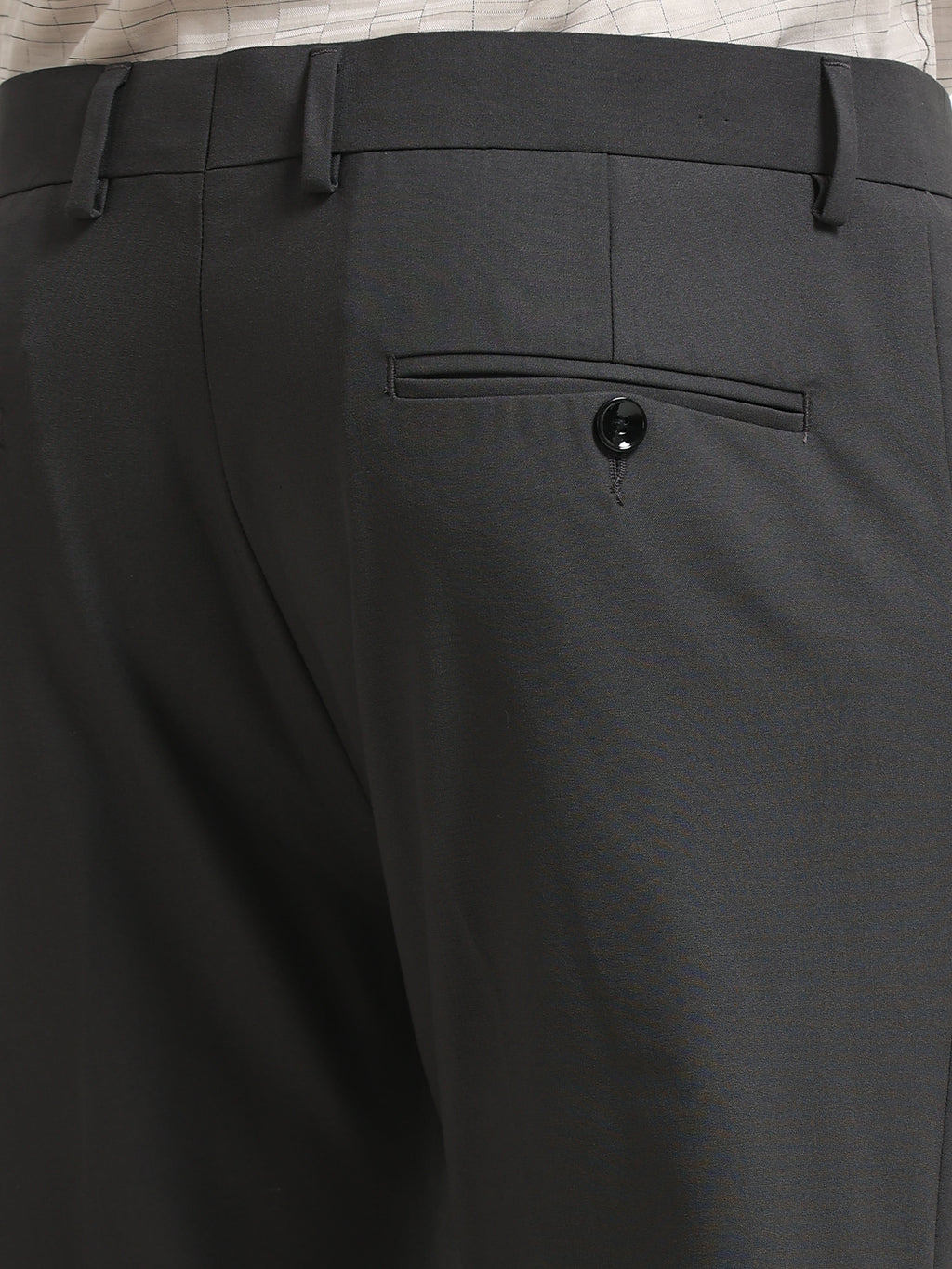 CHARCOAL 4 WAY STRETCH VISCOSE BLEND FORMAL PANT