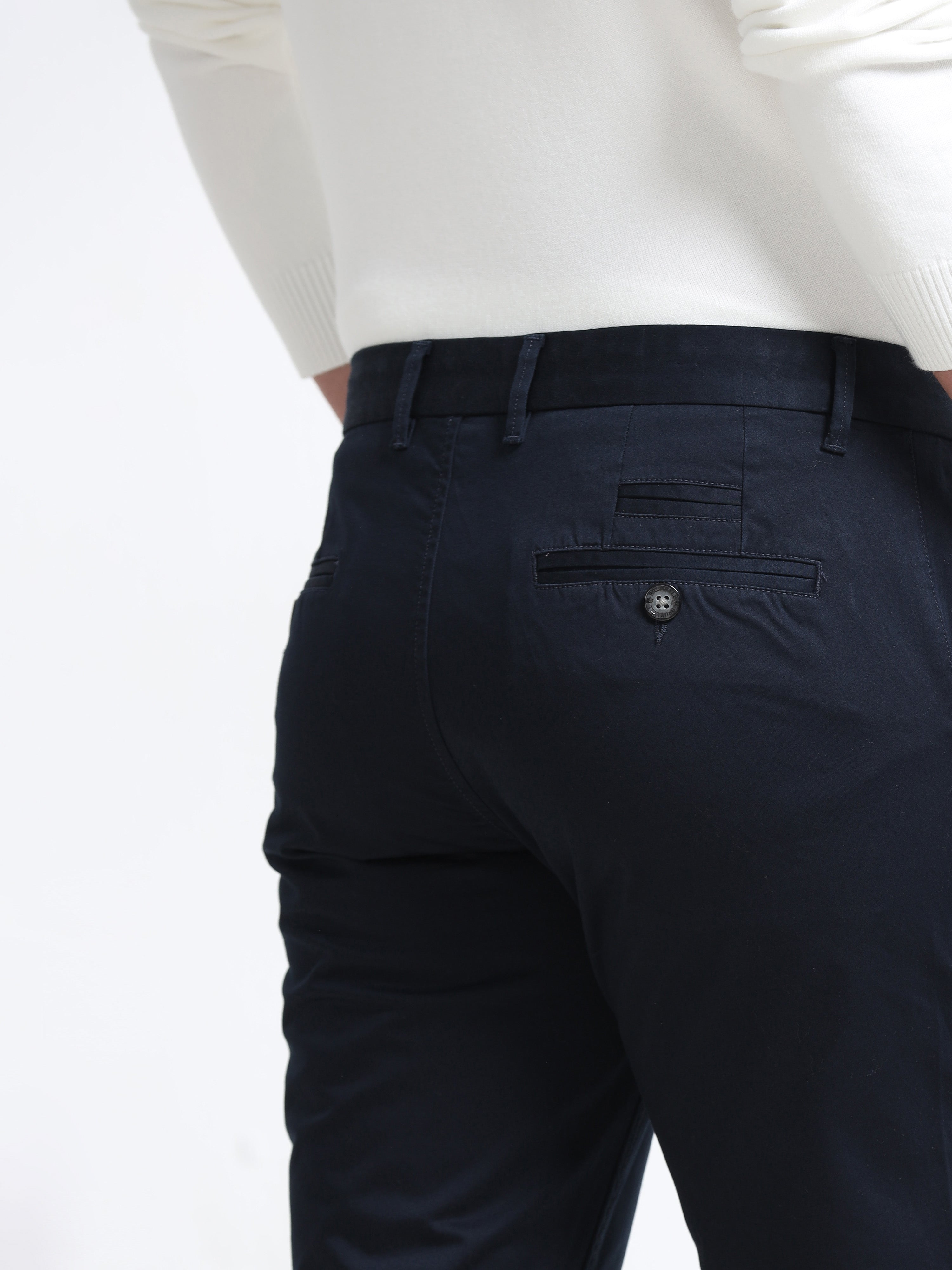 NAVY BLUE GIZZA COTTON TROUSER
