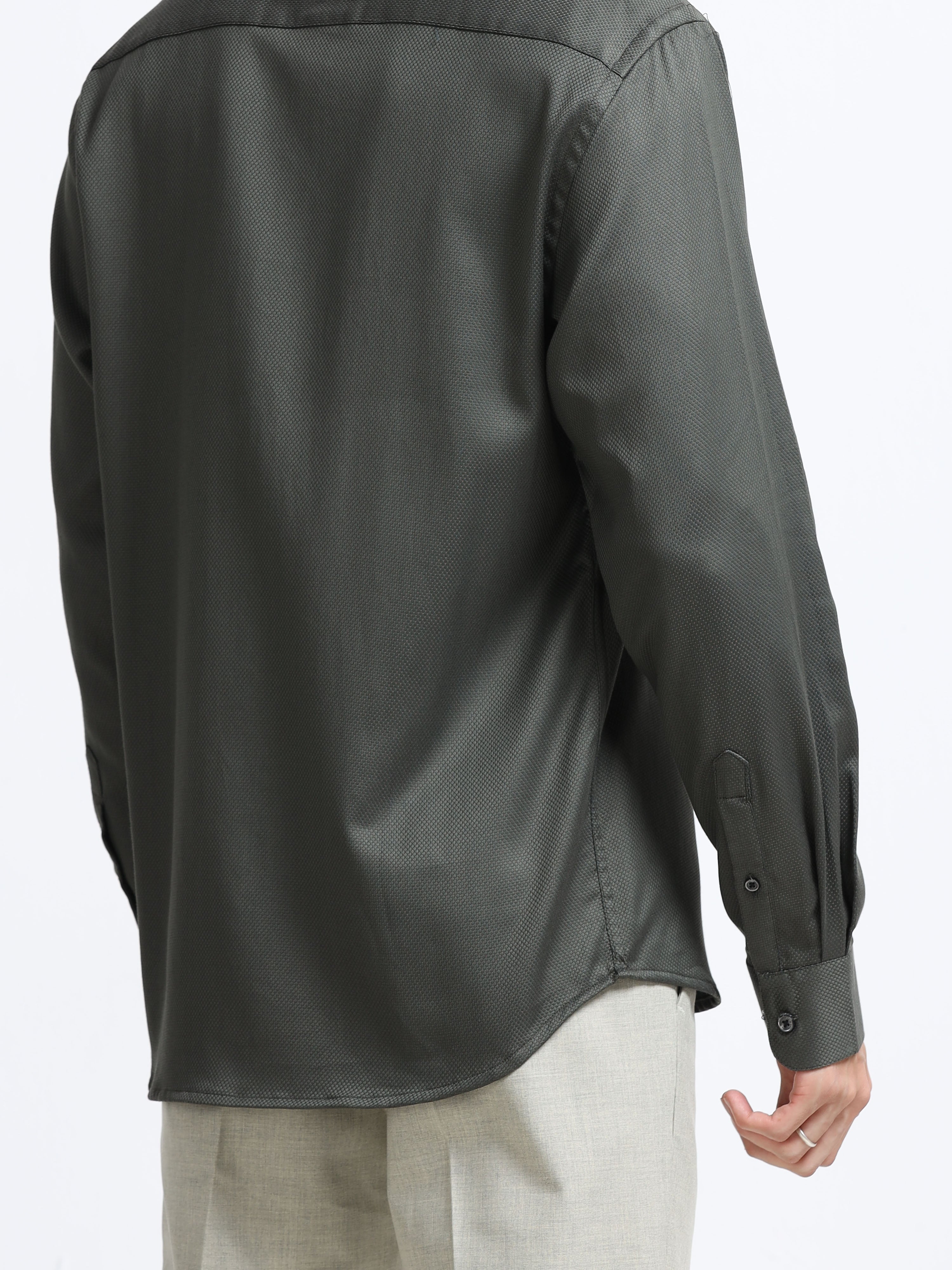 Nocturnal Olive Artisan Textured Shirt
