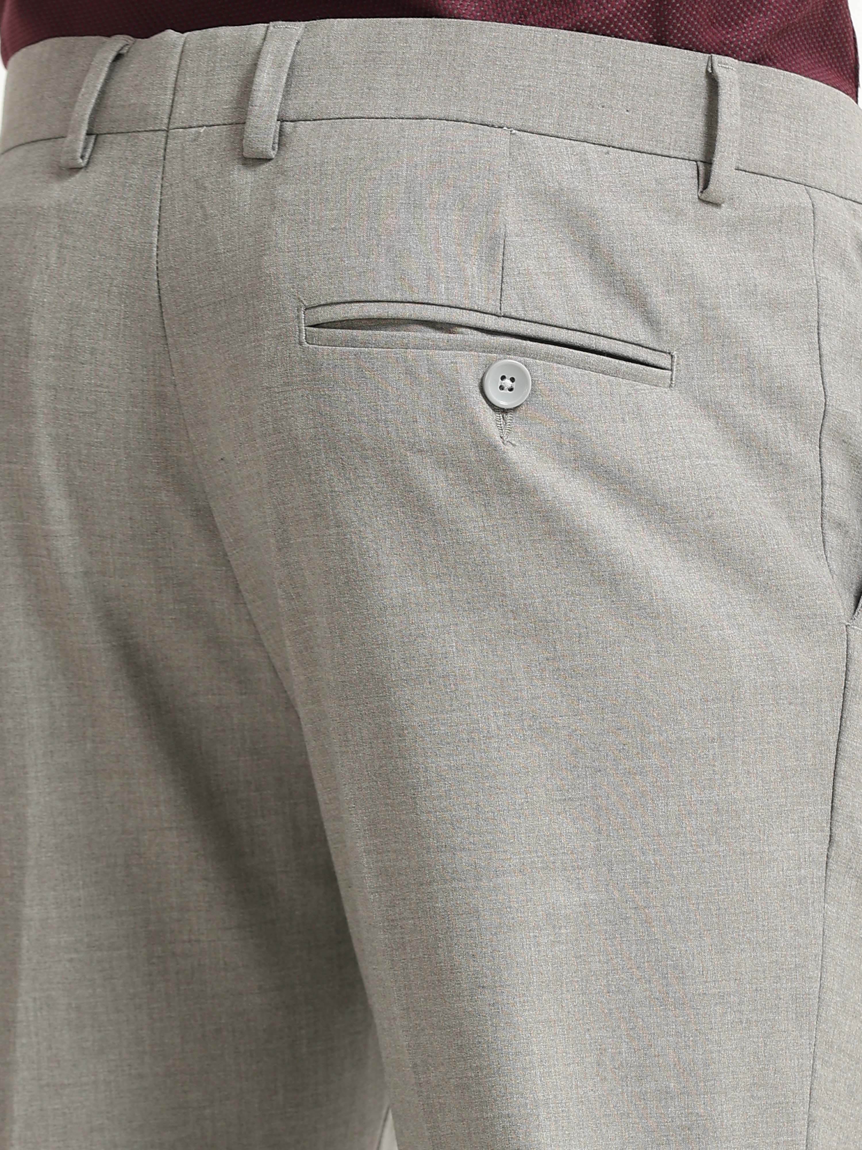 ASH GREY 4 WAY STRETCH VISCOSE BLEND FORMAL PANT