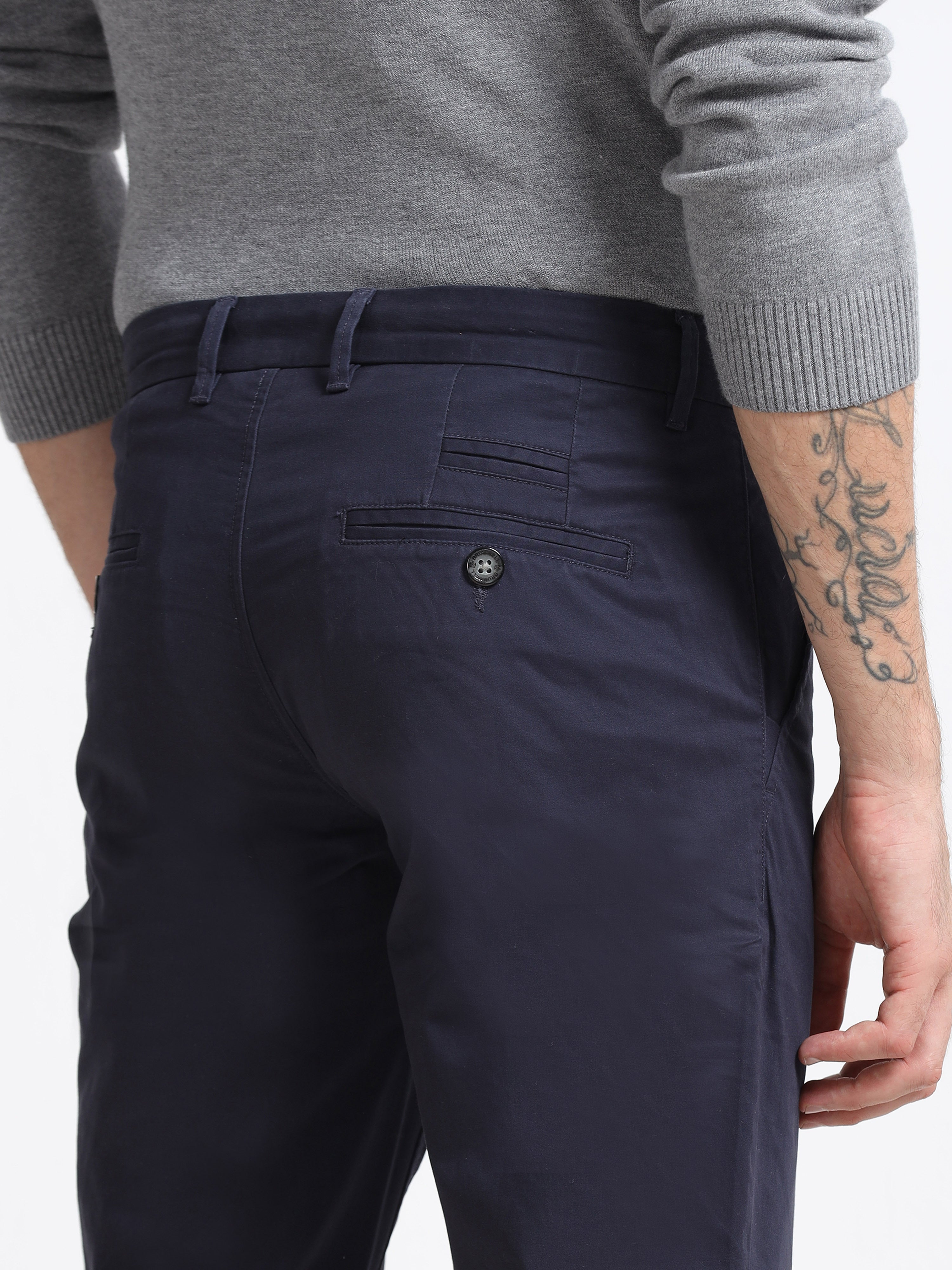 DARK BLUE CONVERSE COTTON LYCRA STRECTH TROUSERS