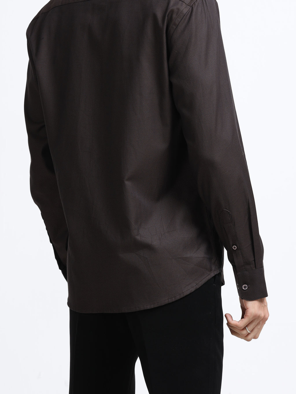 Espresso Prism Jacquard Textured Shirt