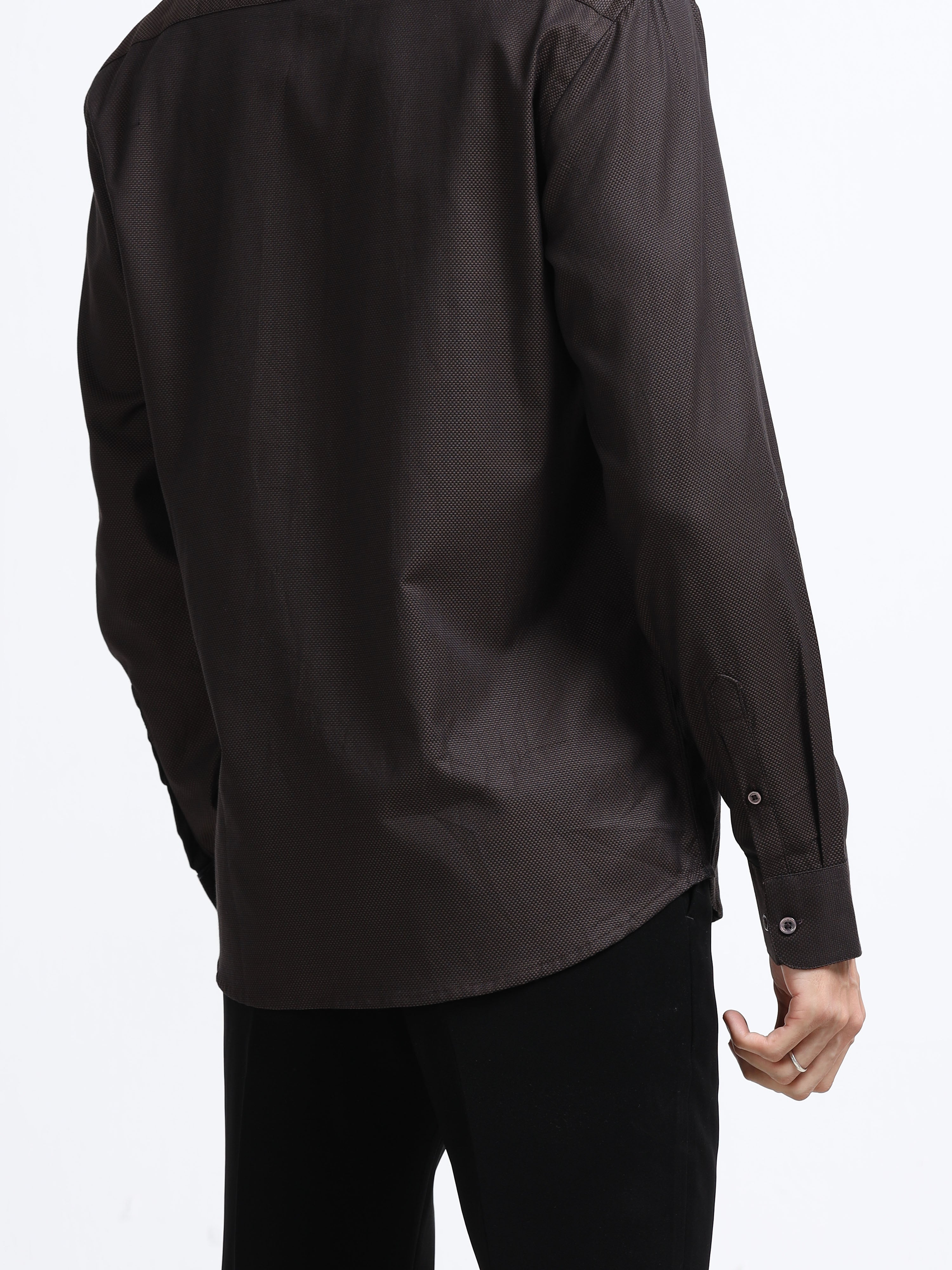 Espresso Prism Jacquard Textured Shirt