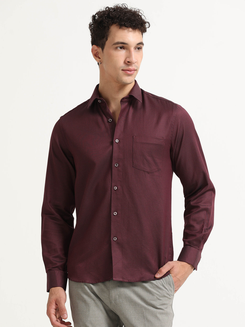 Oxblood Royale Textured Shirt