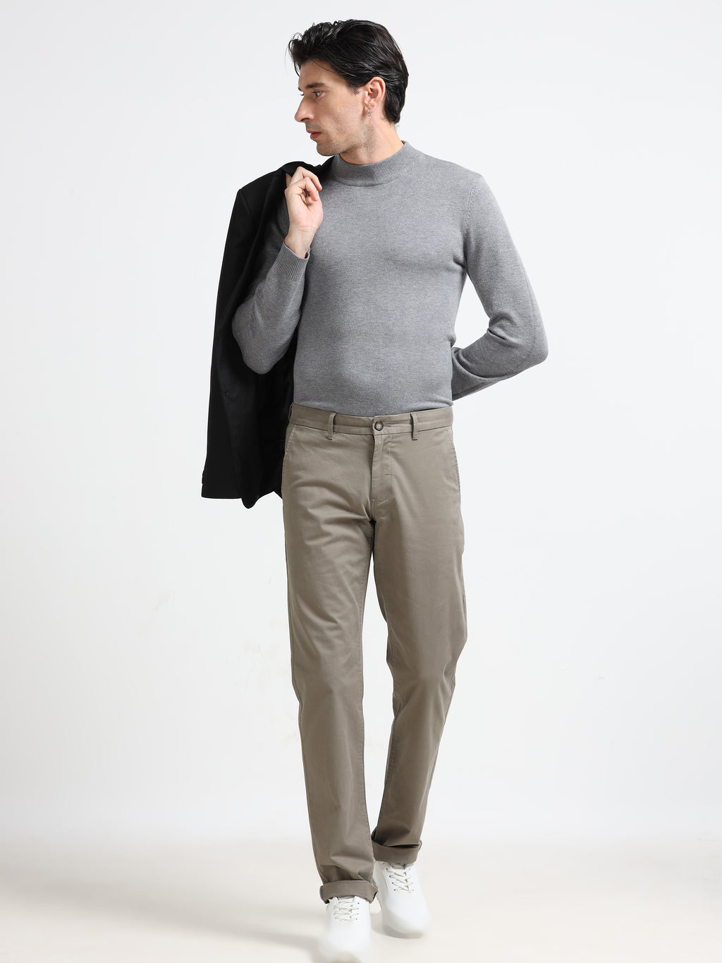 LIGHT KHAKI GAP TWILL STRETCH TROUSERS