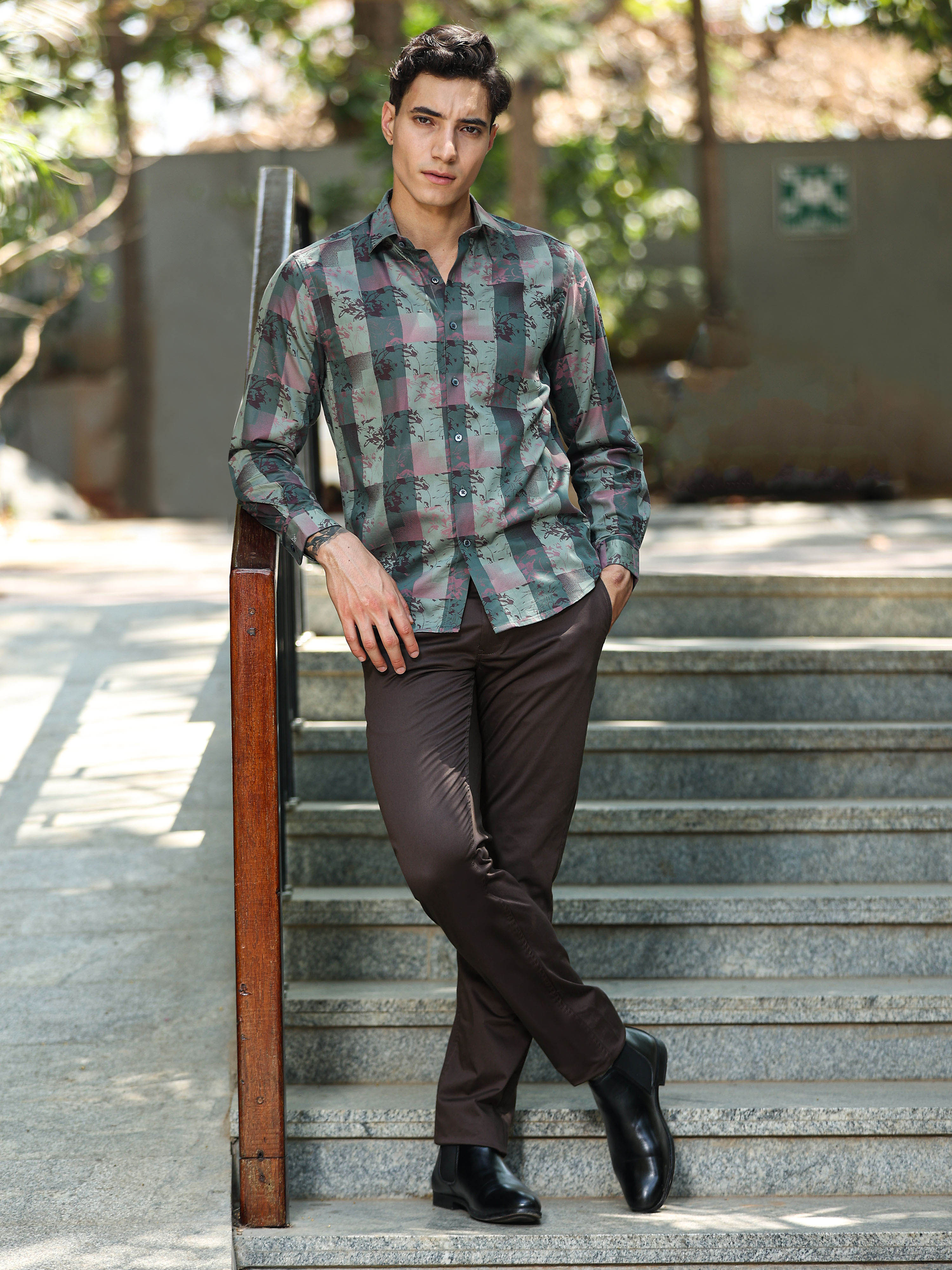 DARK BROWN GIZZA COTTON TROUSER