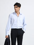 Arctic Mist Cotton Satin Stretch Solid Shirt