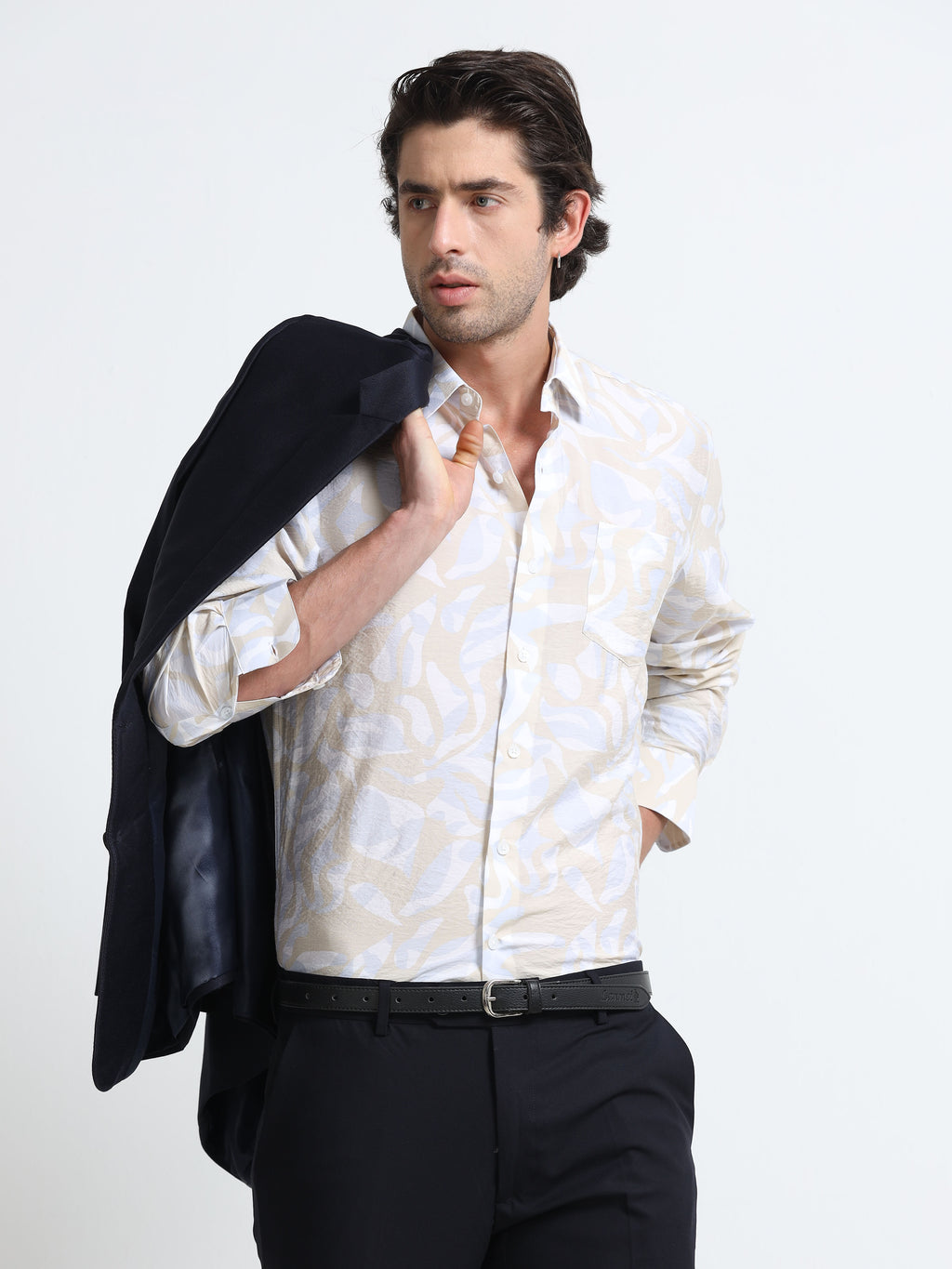 Sahara Mist Cotton Crush Printed Shirt