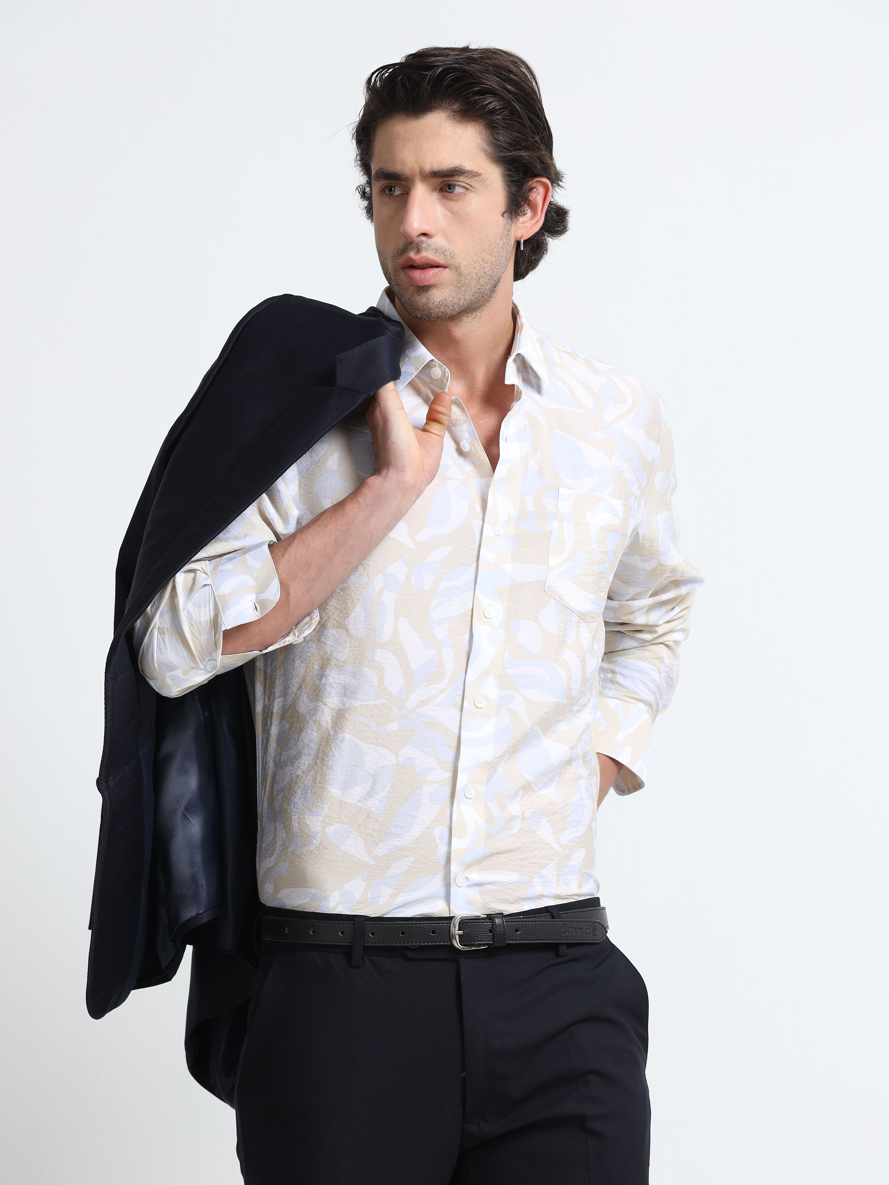 Sahara Mist Cotton Crush Printed Shirt