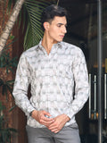 Silver Shadow Floral Checkerboard Jacquard Shirt