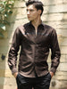 Mocha Luxe Stripe Textured Shirt