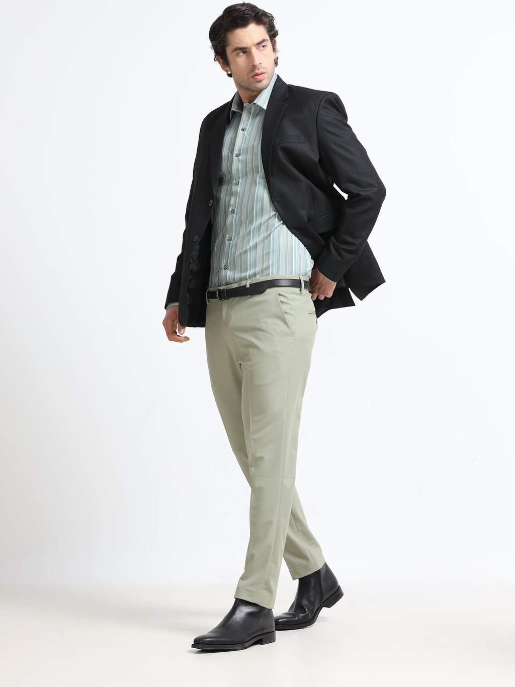 PISTA GREEN 4 WAY STRETCH VISCOSE BLEND FORMAL PANT