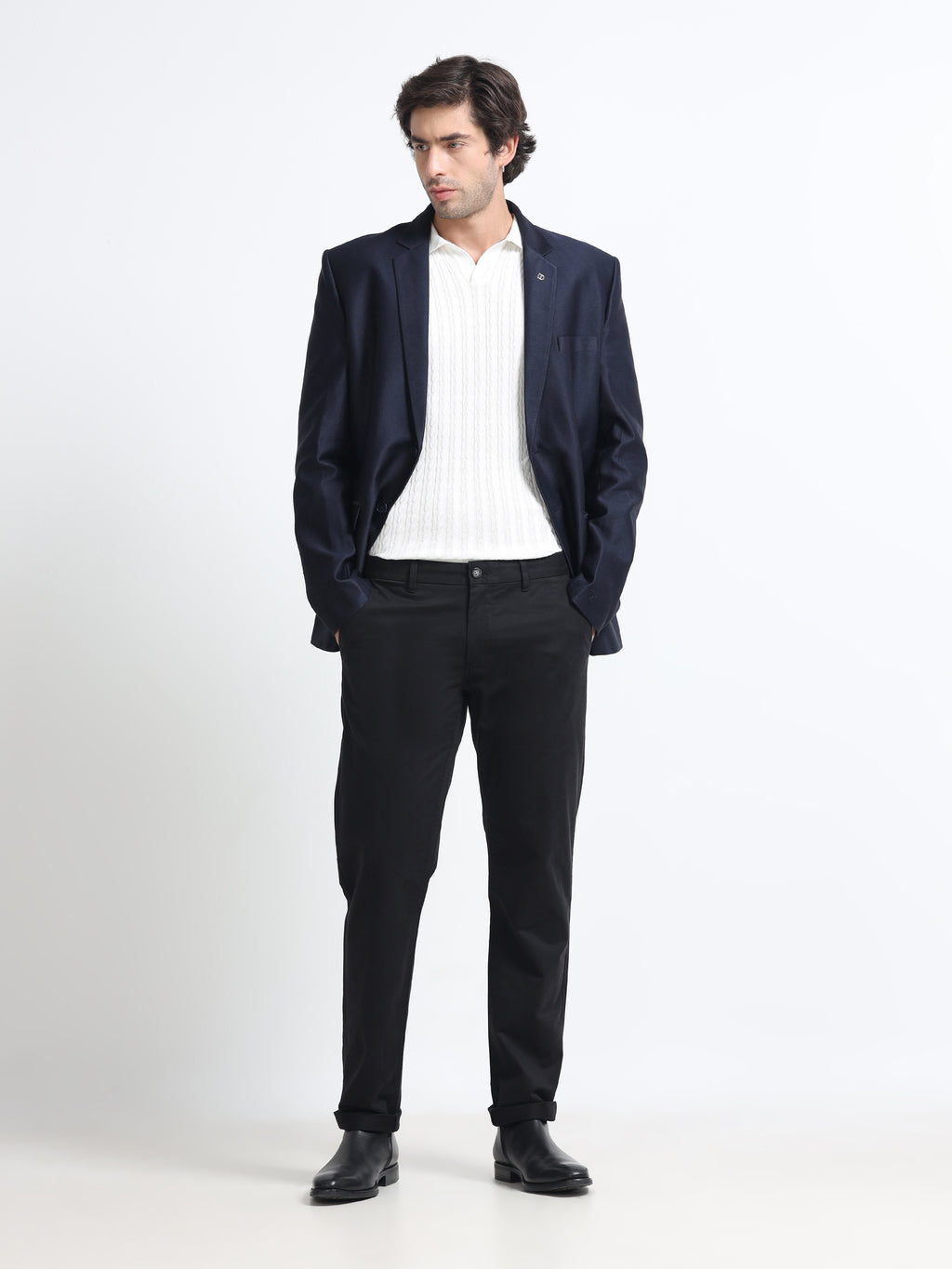 DEEP NAVY BLUE CONVERSE COTTON LYCRA STRECTH TROUSERS