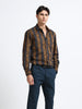 Midnight Copper Ornamental Floral Stripe Shirt