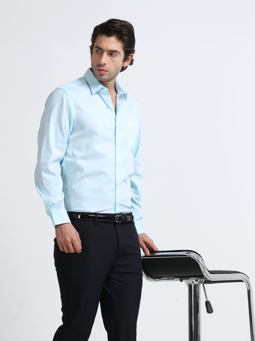 Arctic Blue Jacquard Shirt