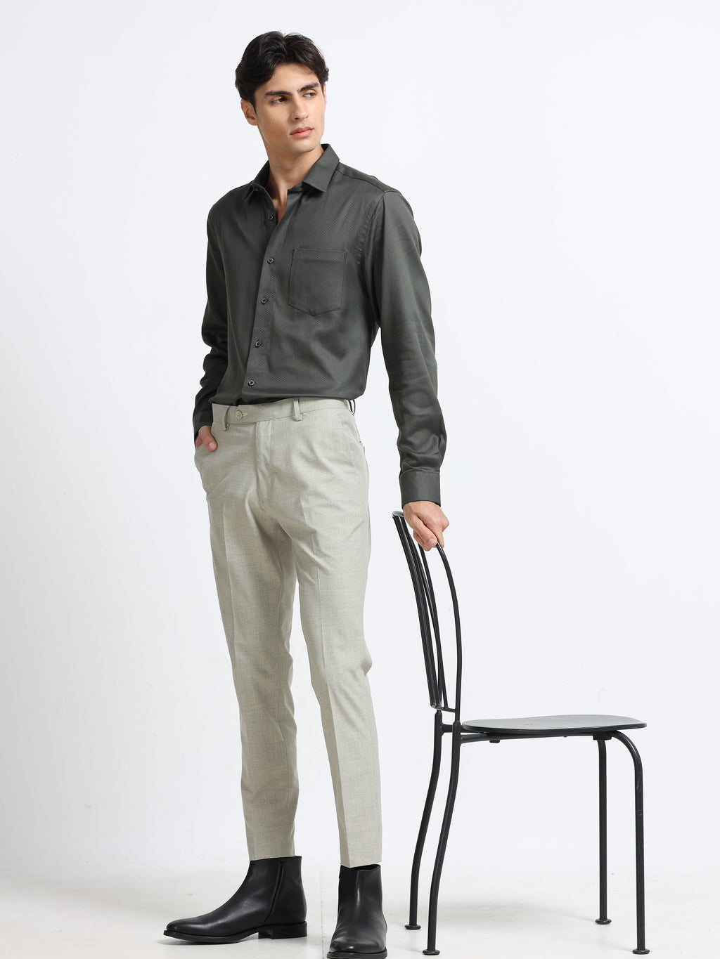 Nocturnal Olive Artisan Textured Shirt