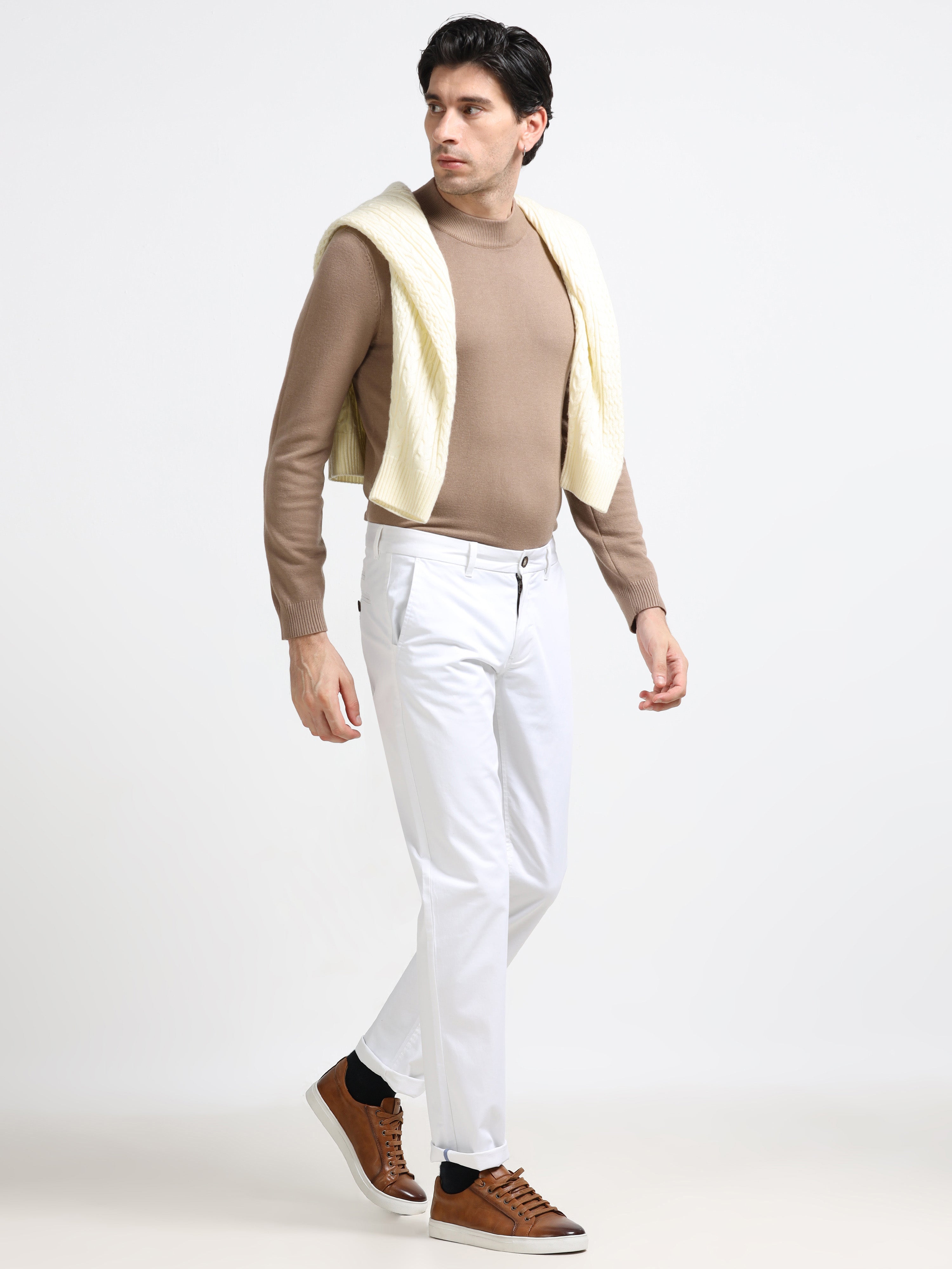 WHITE ELITE GIZZA COTTON TROUSER