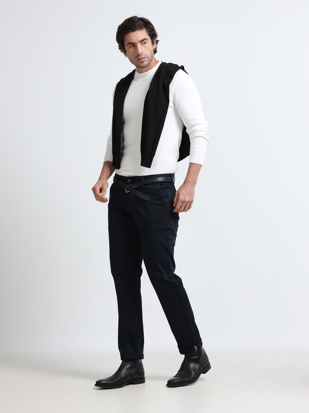 NAVY BLUE GIZZA COTTON TROUSER