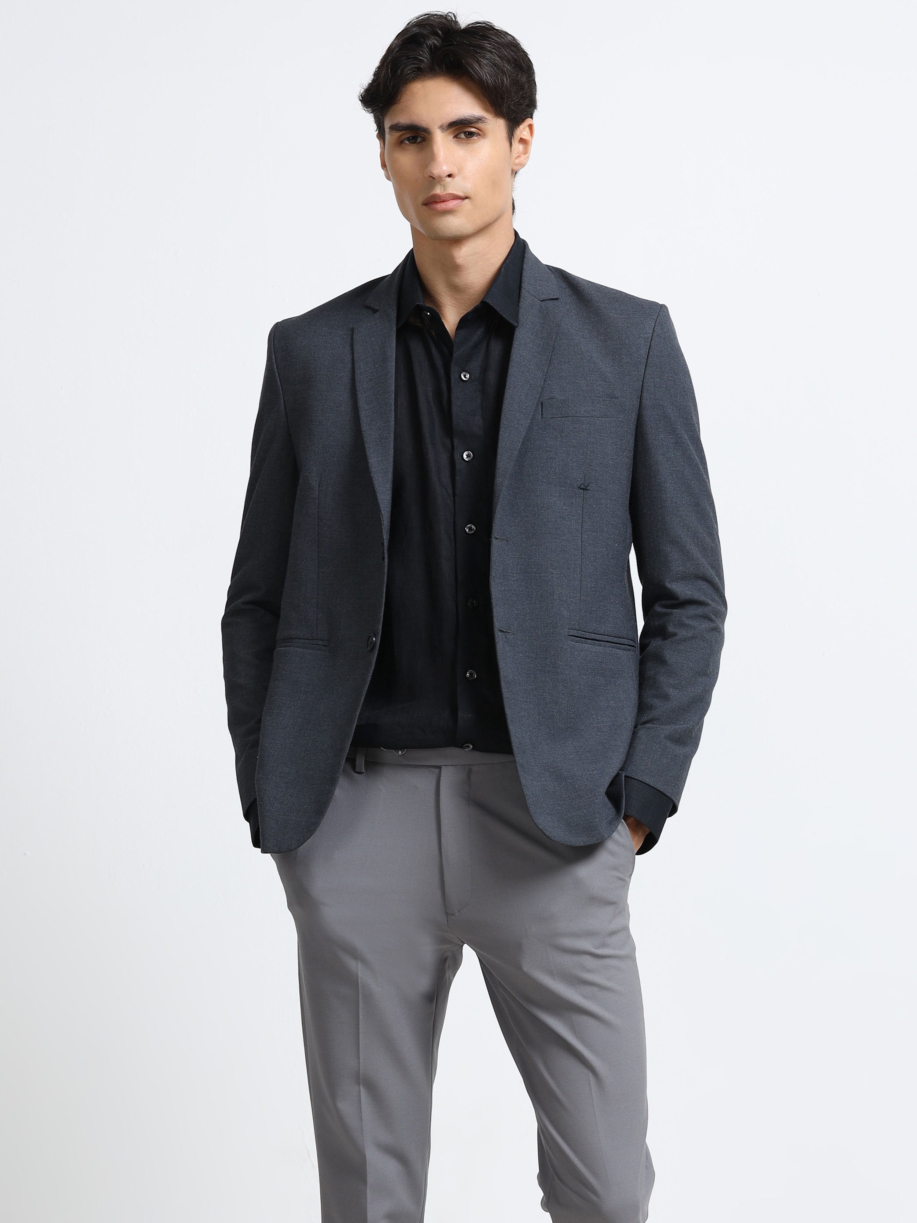 Midnight Black Linen Solid Shirt