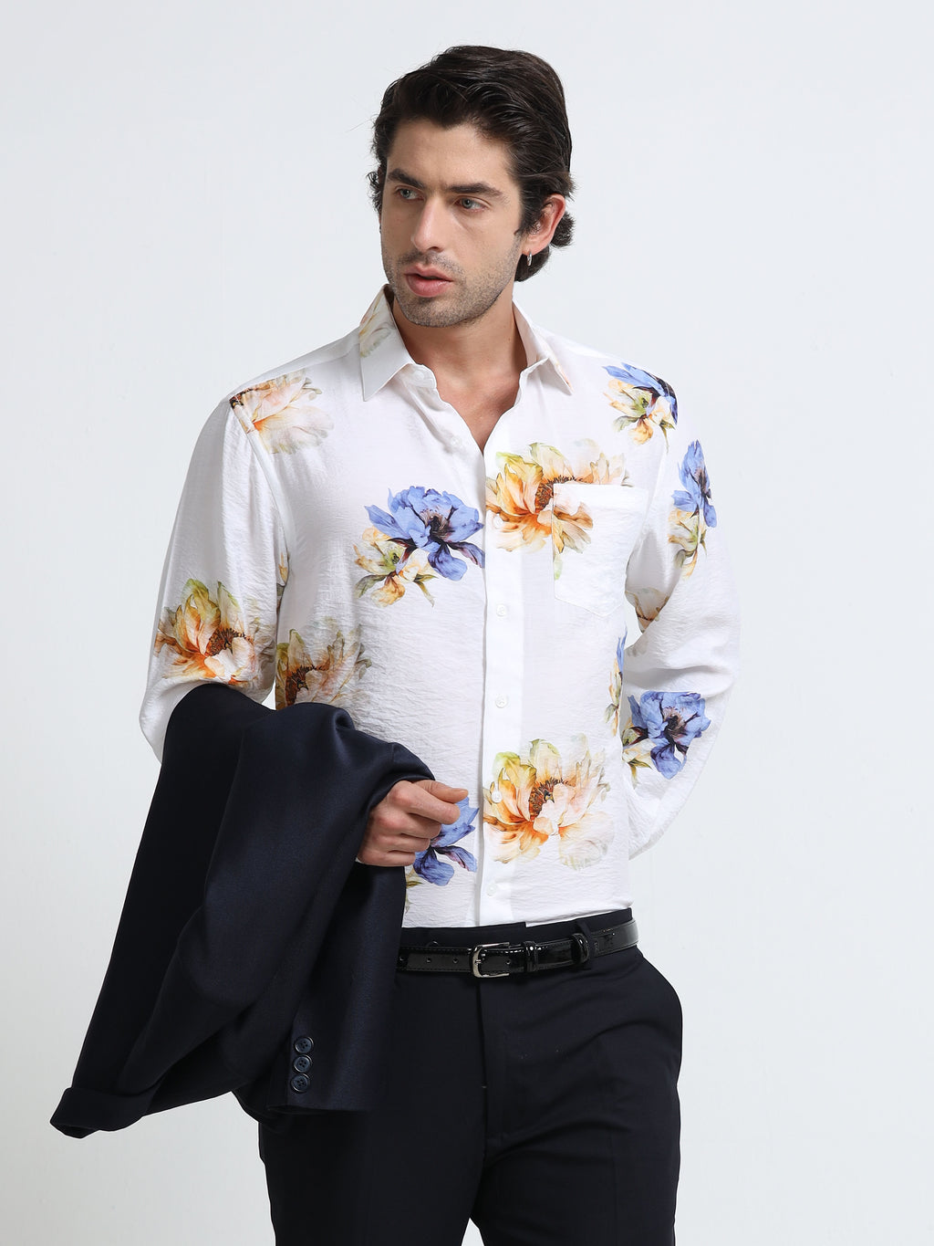 Riviera Bloom Cotton Crinkle Printed Shirt