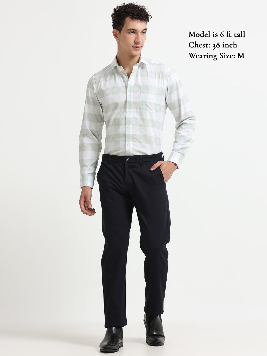 Pistachio Check Artisan Jacquard Shirt