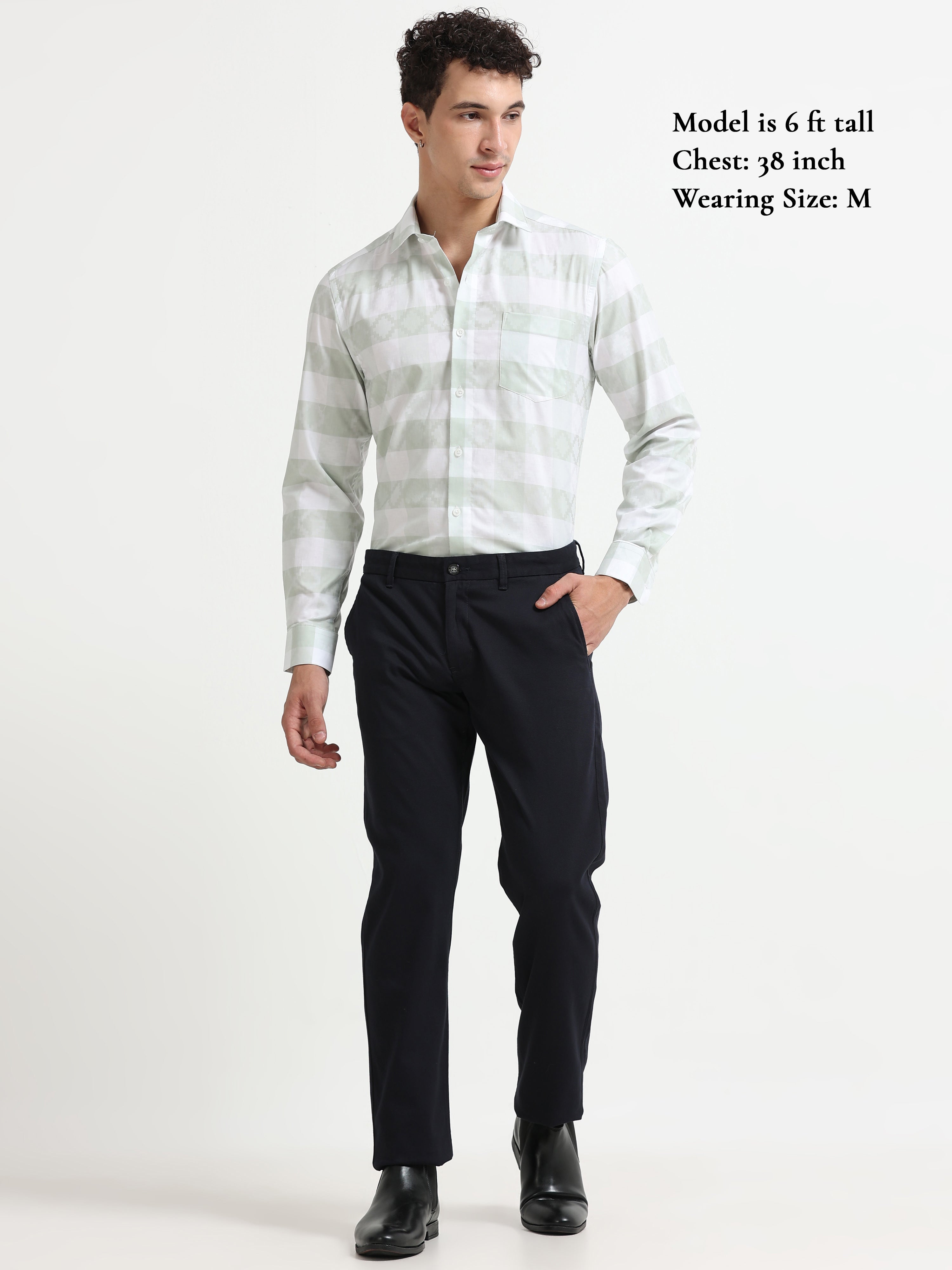 Pistachio Check Artisan Jacquard Shirt