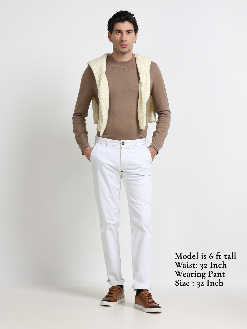 WHITE ELITE GIZZA COTTON TROUSER
