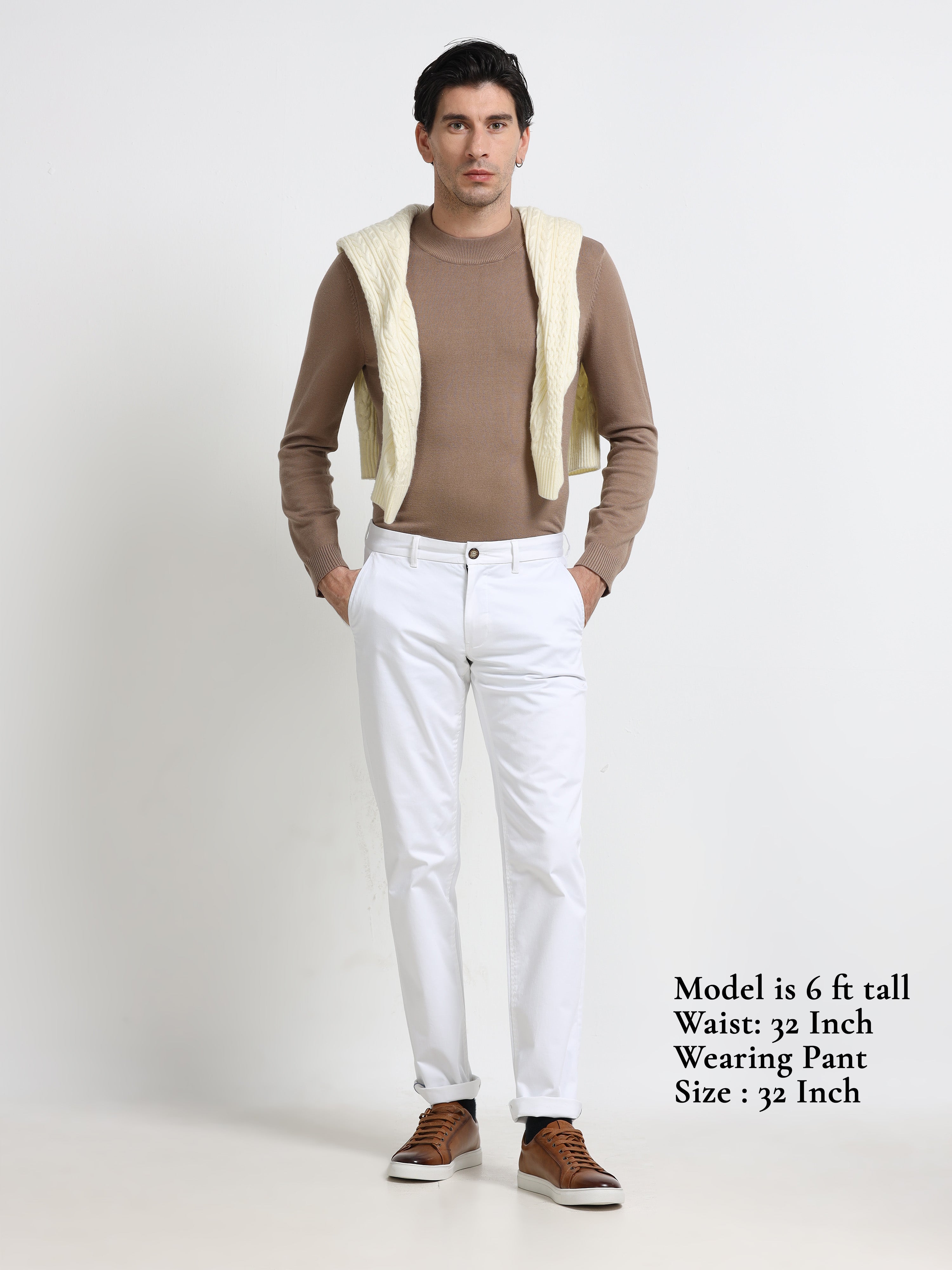 WHITE ELITE GIZZA COTTON TROUSER