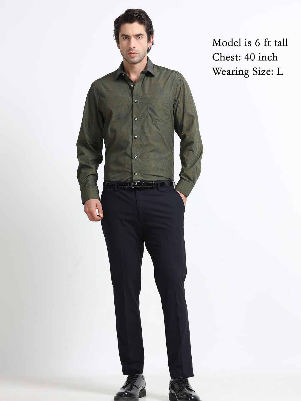 Obsidian Olive Artisan Flora Cotton Print Shirt
