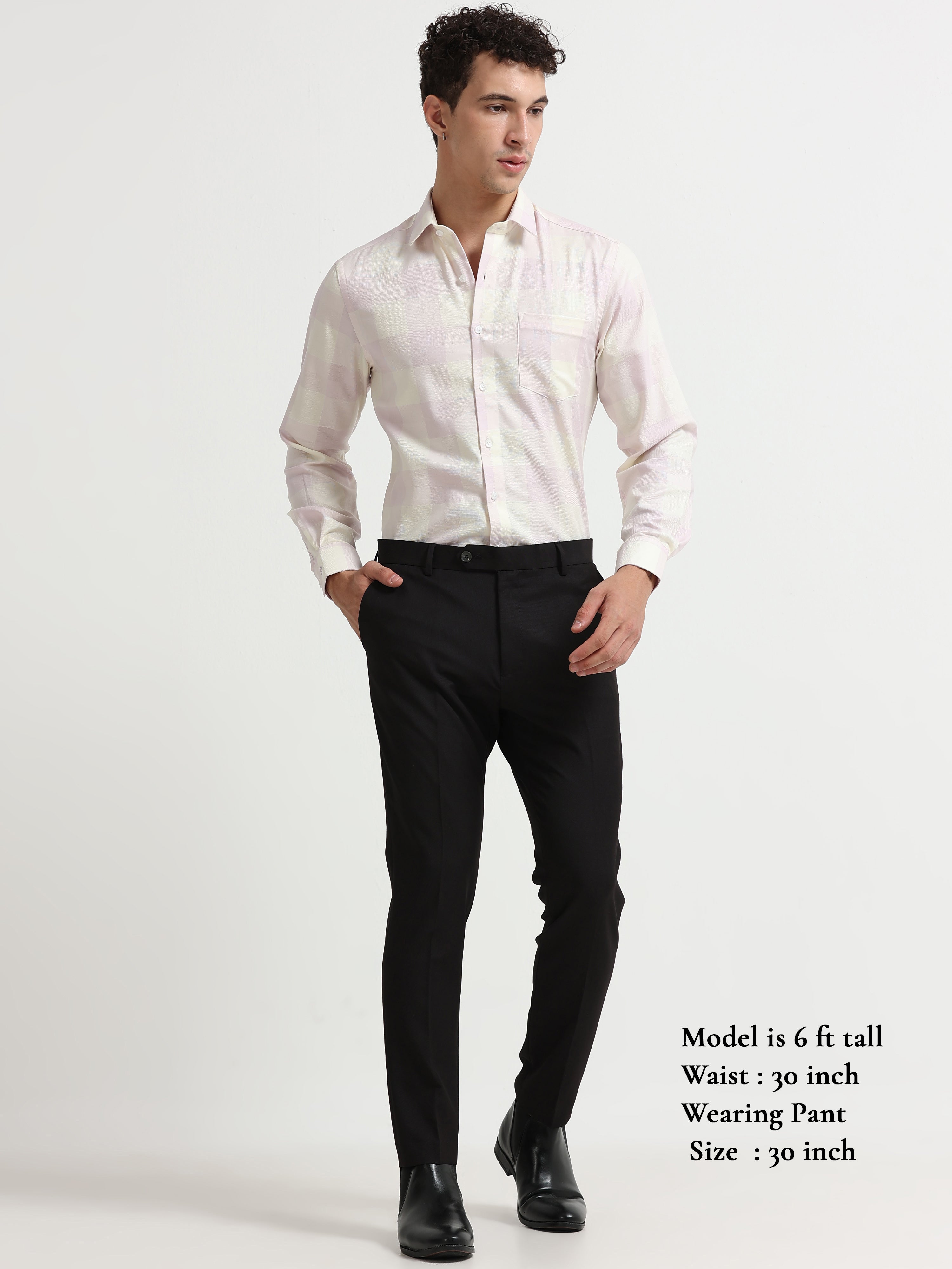 BLACK 4 WAY STRETCH VISCOSE BLEND FORMAL PANT