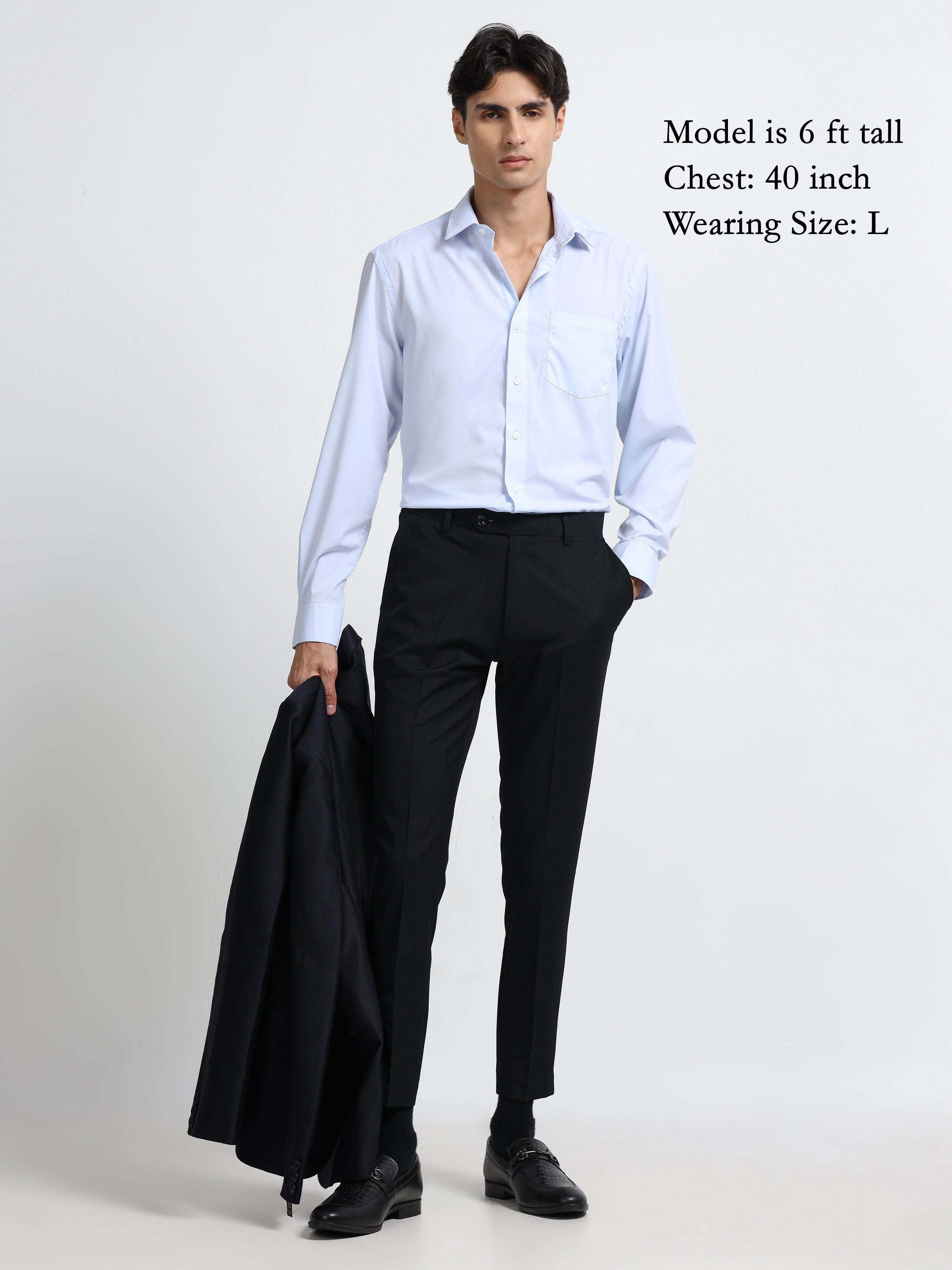 Arctic Mist Cotton Satin Stretch Solid Shirt