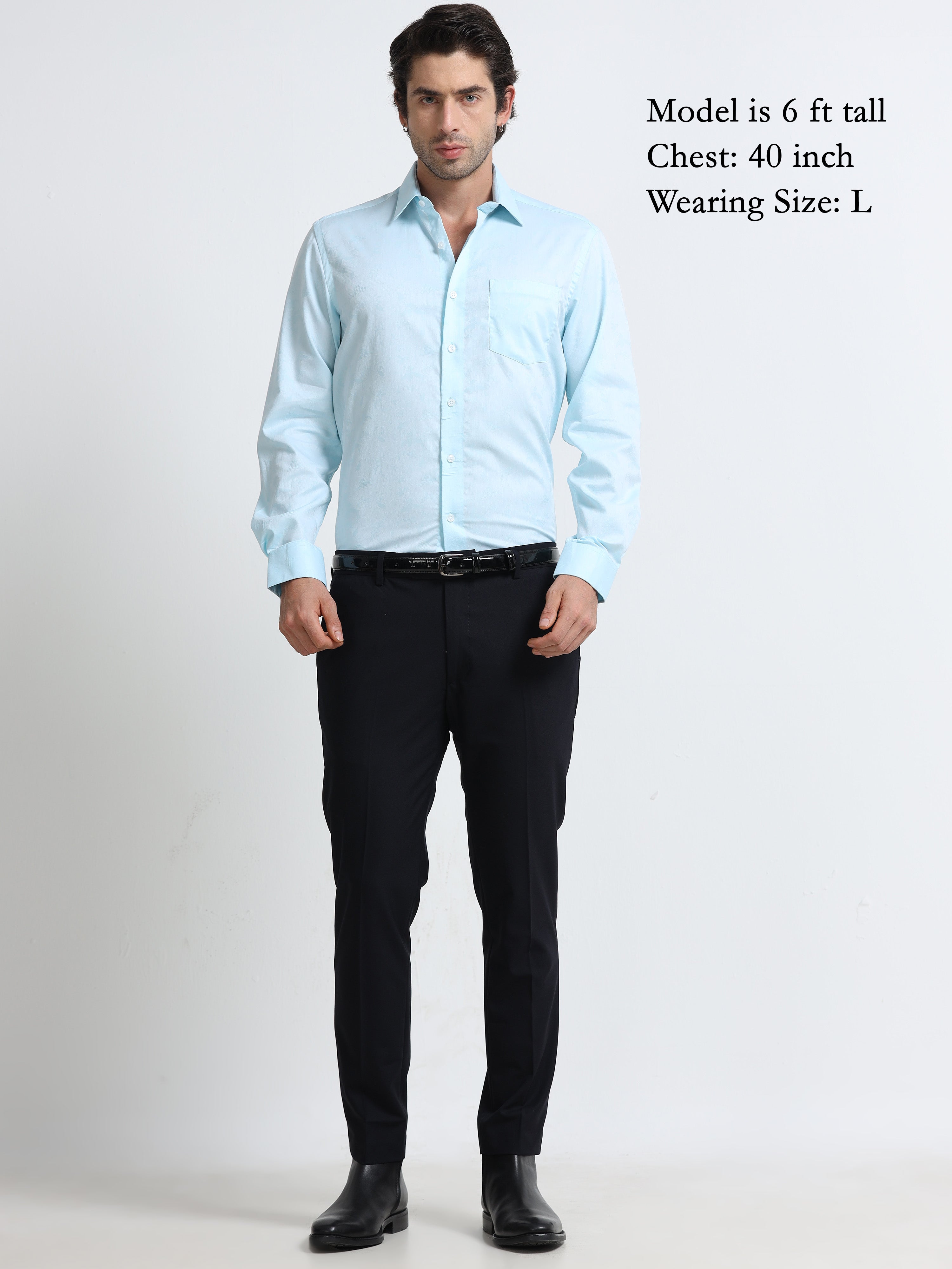 Arctic Blue Jacquard Shirt