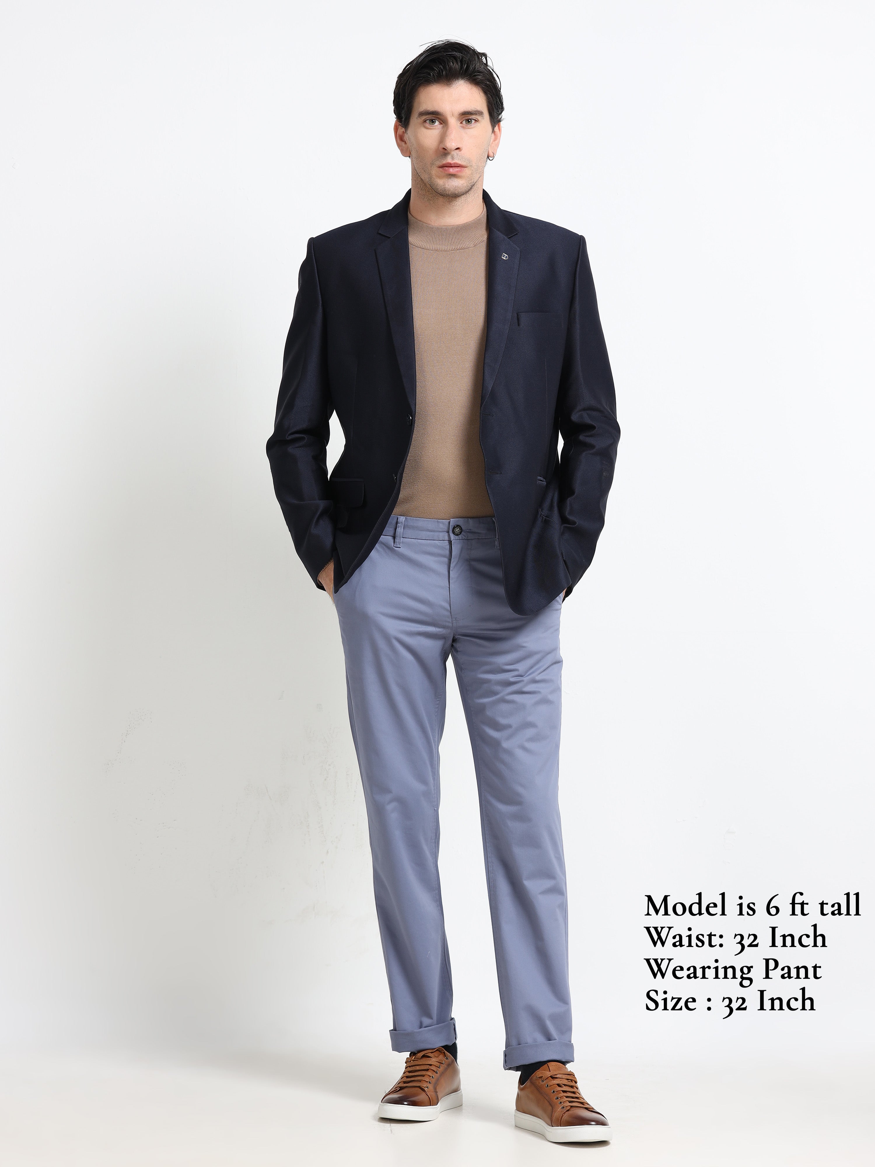 AIRFORCE BLUE CONVERSE COTTON LYCRA STRECTH TROUSERS
