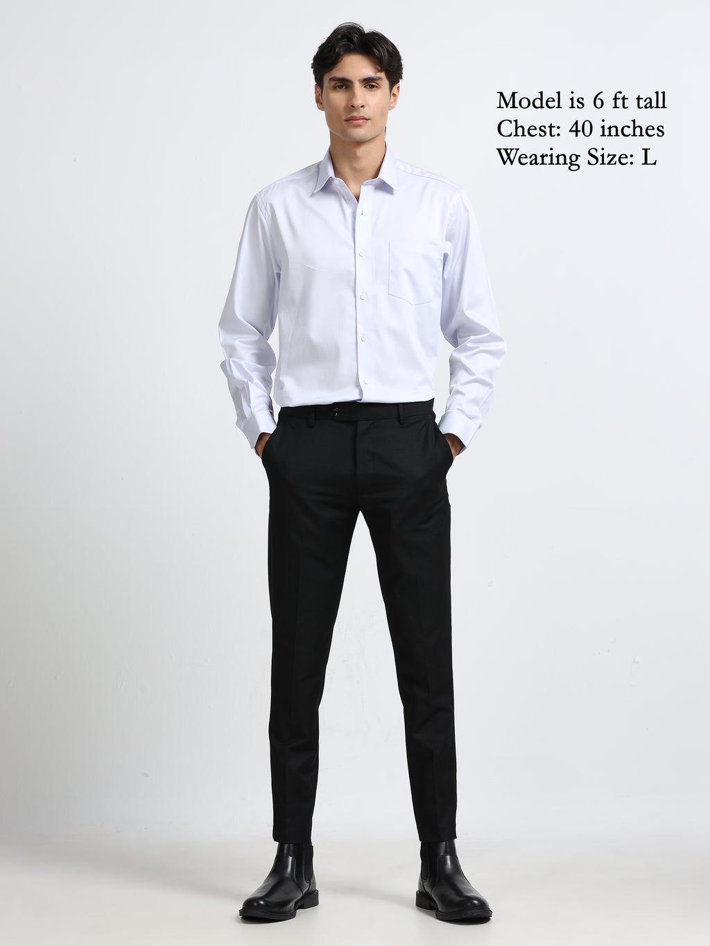 Arctic Lilac Cotton Satin Stretch Solid Shirt