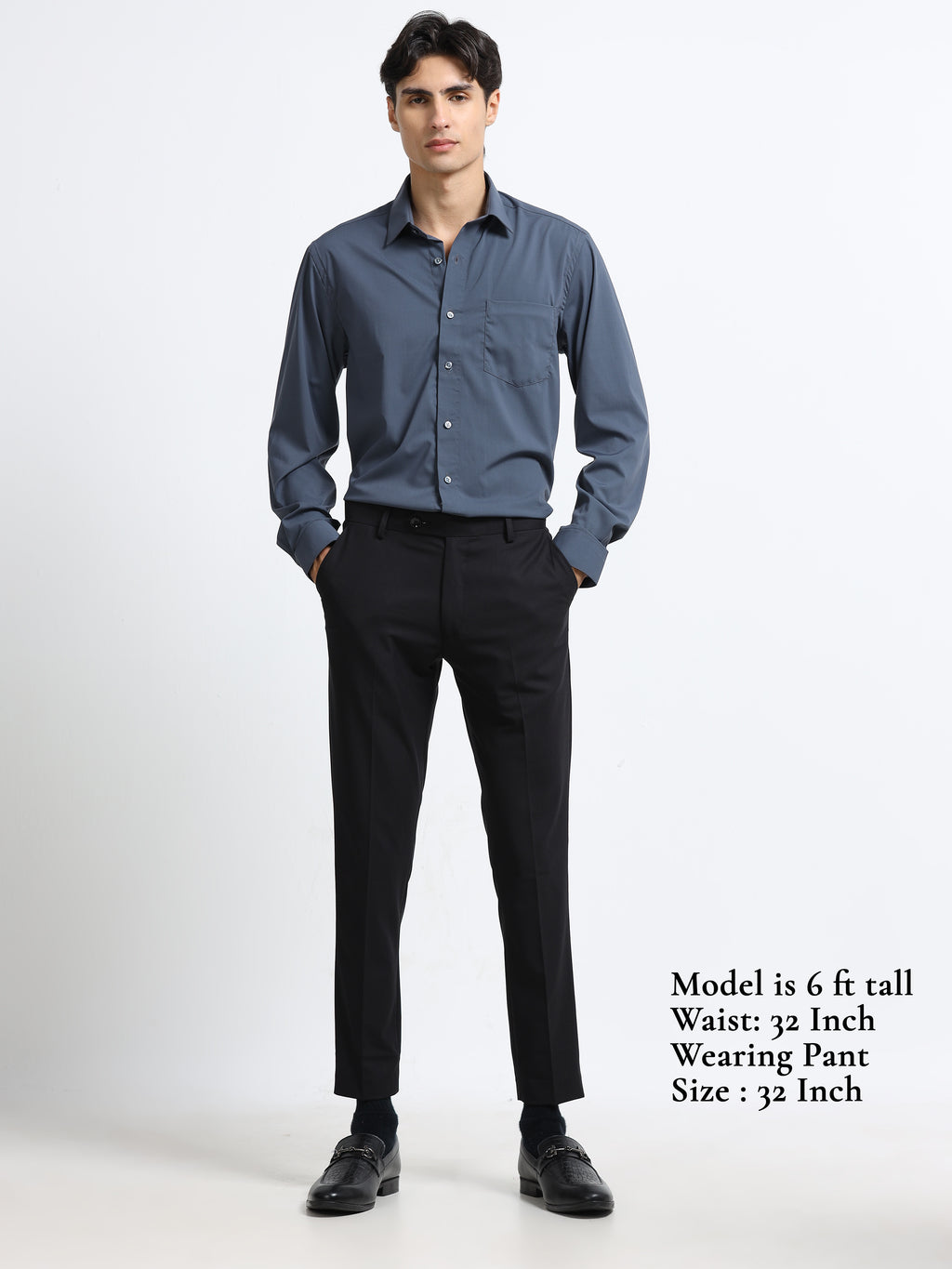 BLACK 4 WAY STRETCH VISCOSE BLEND FORMAL PANT