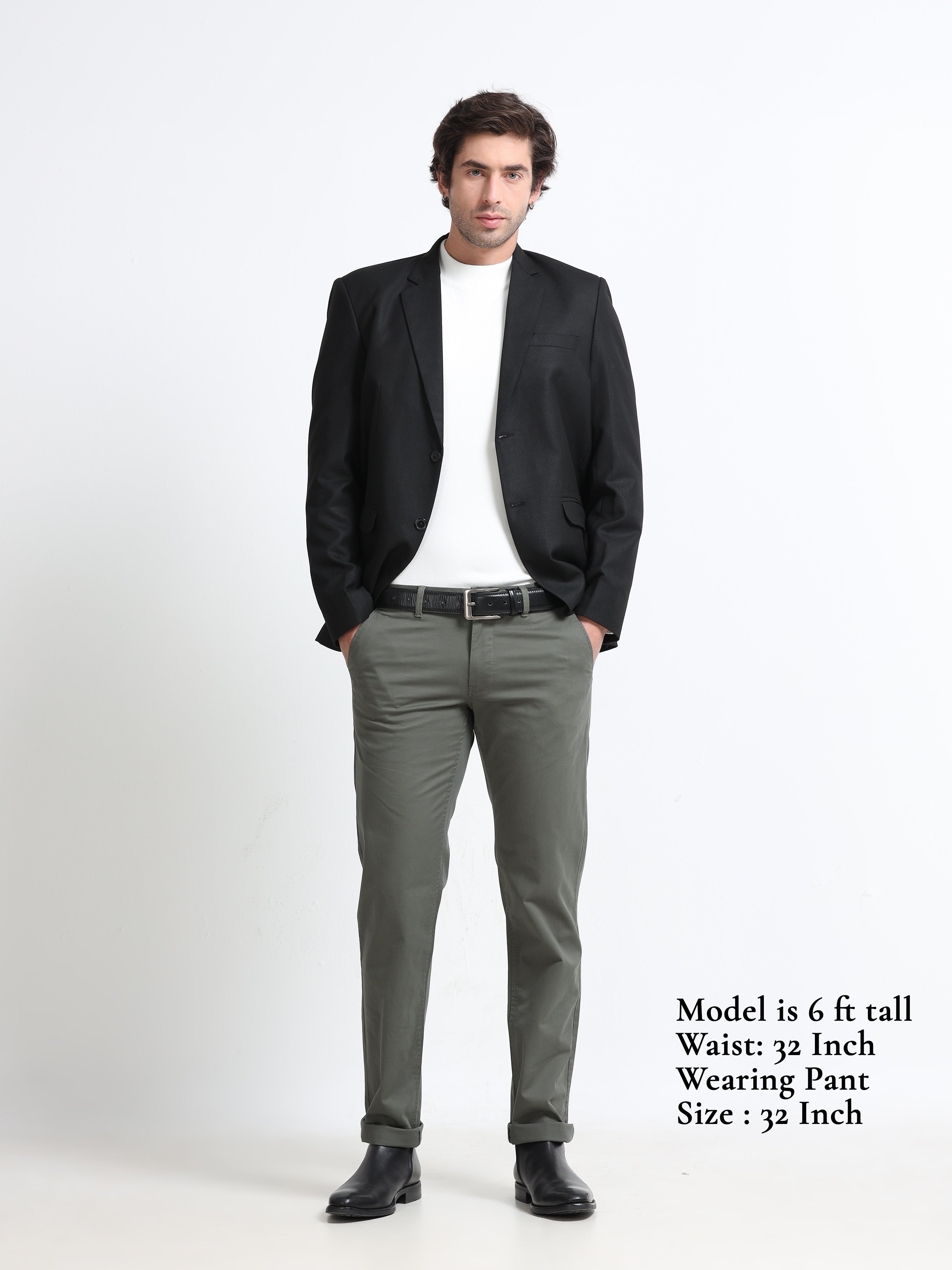 OLIVE GAP TWILL STRETCH TROUSERS