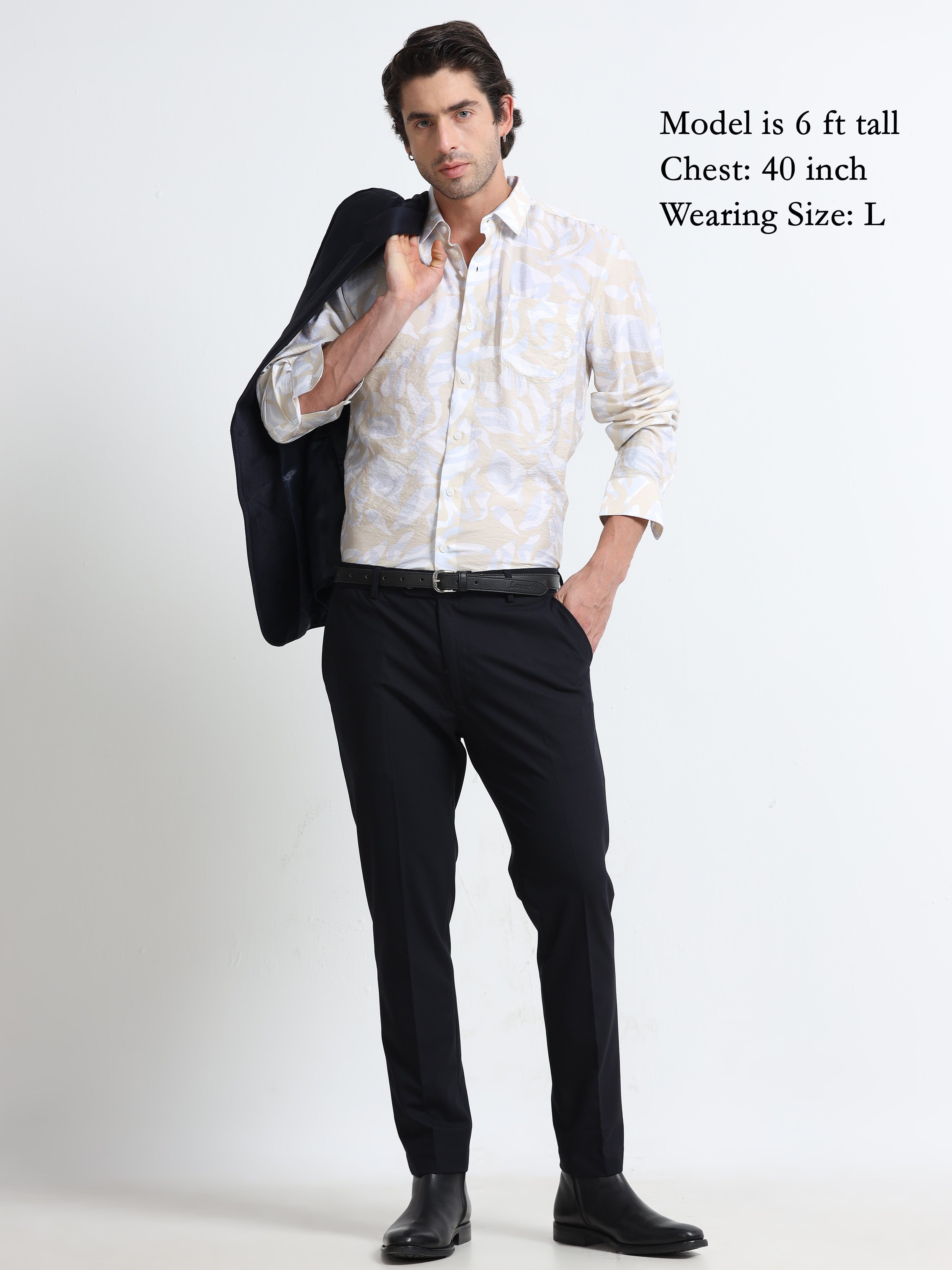 Sahara Mist Cotton Crush Printed Shirt