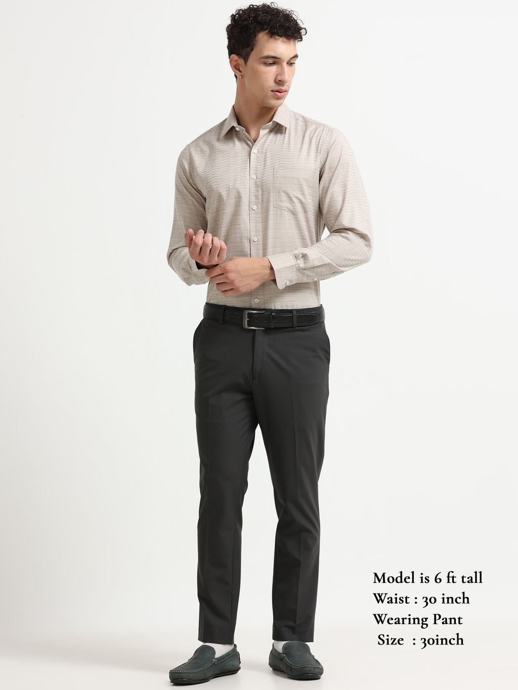 CHARCOAL 4 WAY STRETCH VISCOSE BLEND FORMAL PANT
