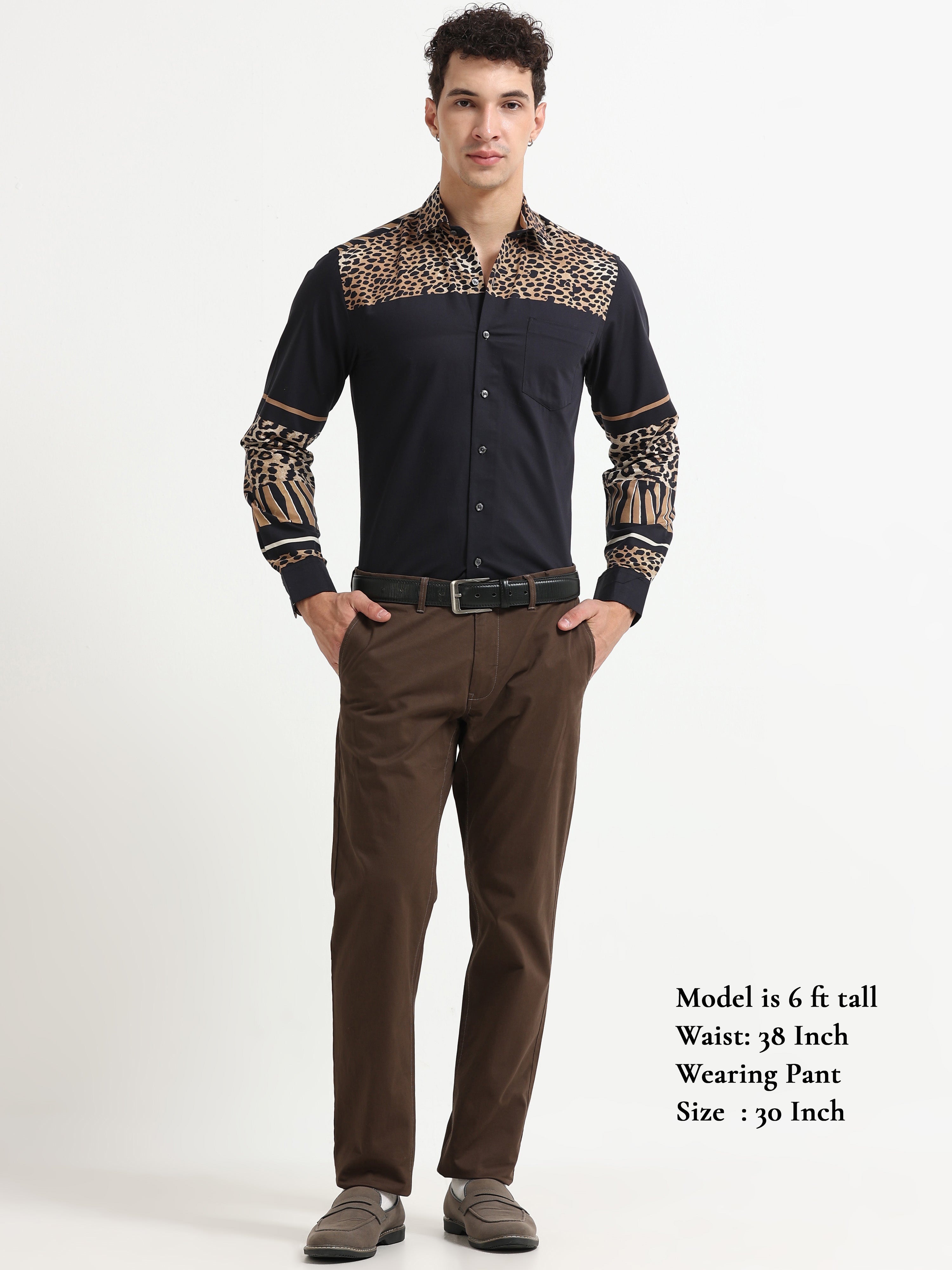 DARK BROWN CONVERSE COTTON LYCRA STRECTH TROUSERS