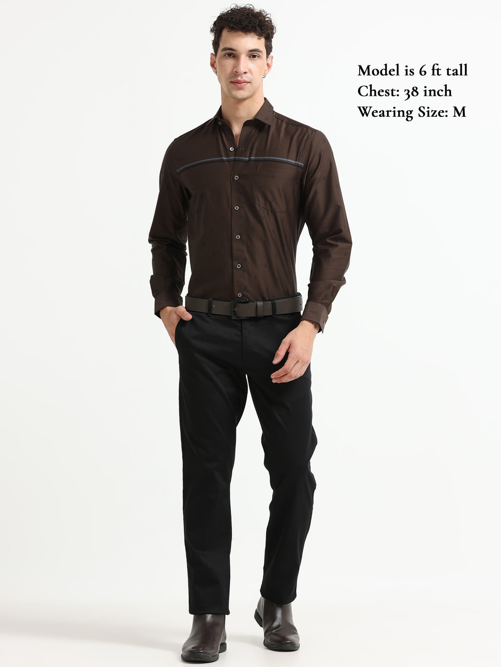Mocha Luxe Stripe Textured Shirt