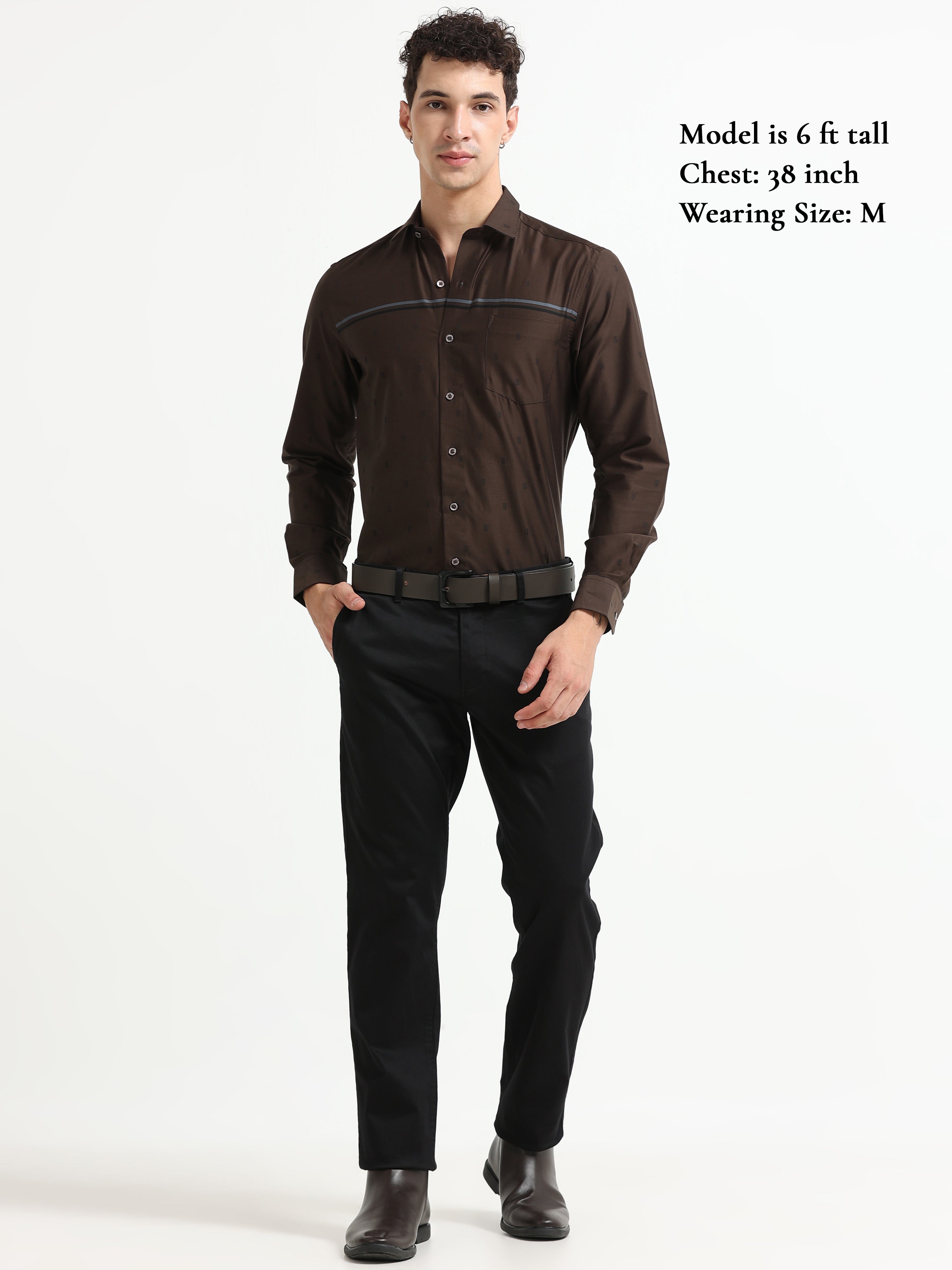 Mocha Luxe Stripe Textured Shirt