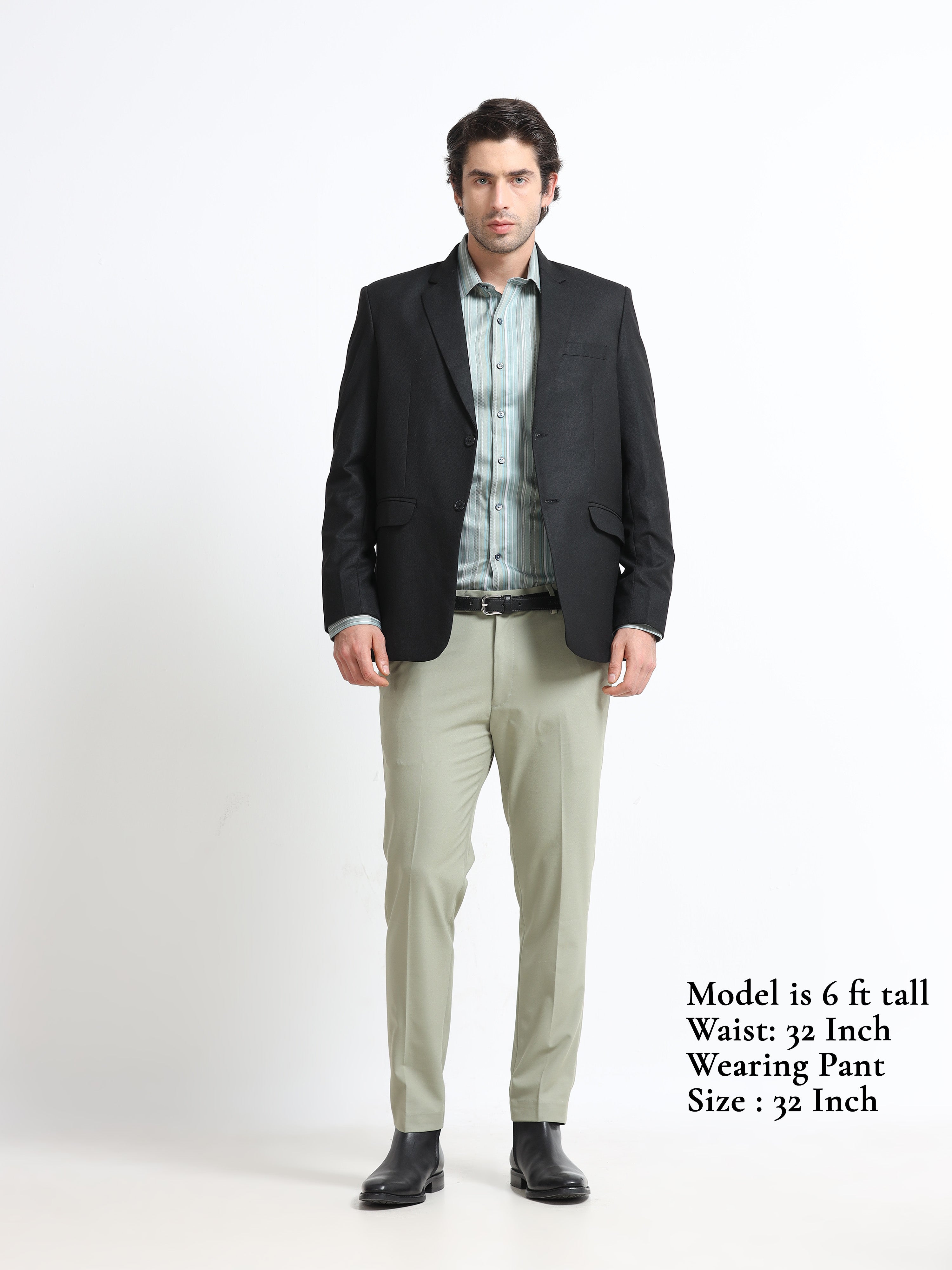 PISTA GREEN 4 WAY STRETCH VISCOSE BLEND FORMAL PANT
