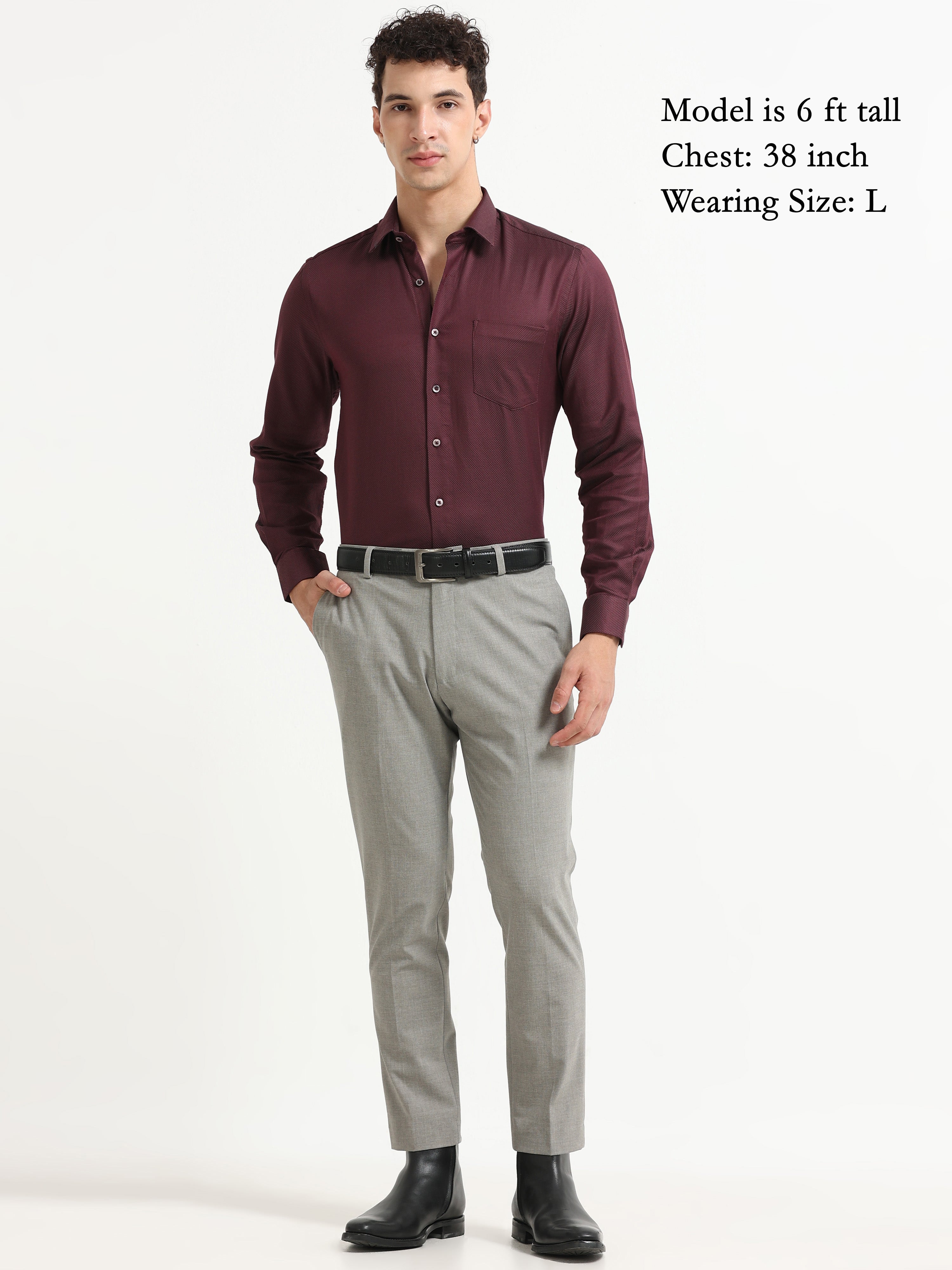 Oxblood Royale Textured Shirt
